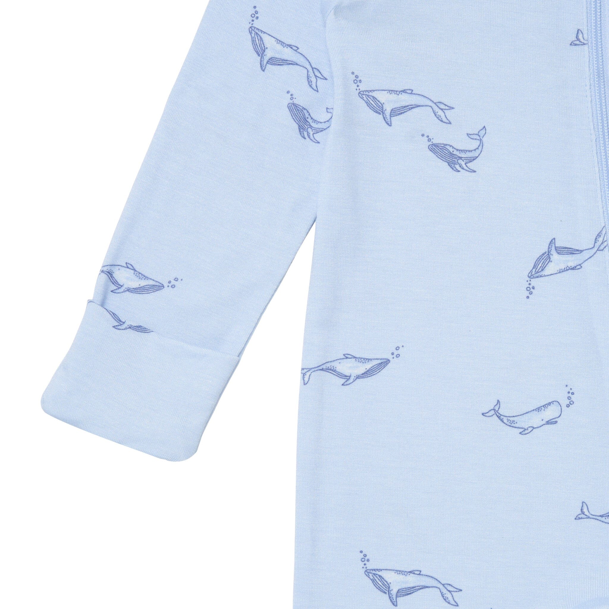 2-Pack Baby Boys Light Blue Whale Sleep 'N Plays With Mitten Cuffs - Image 4