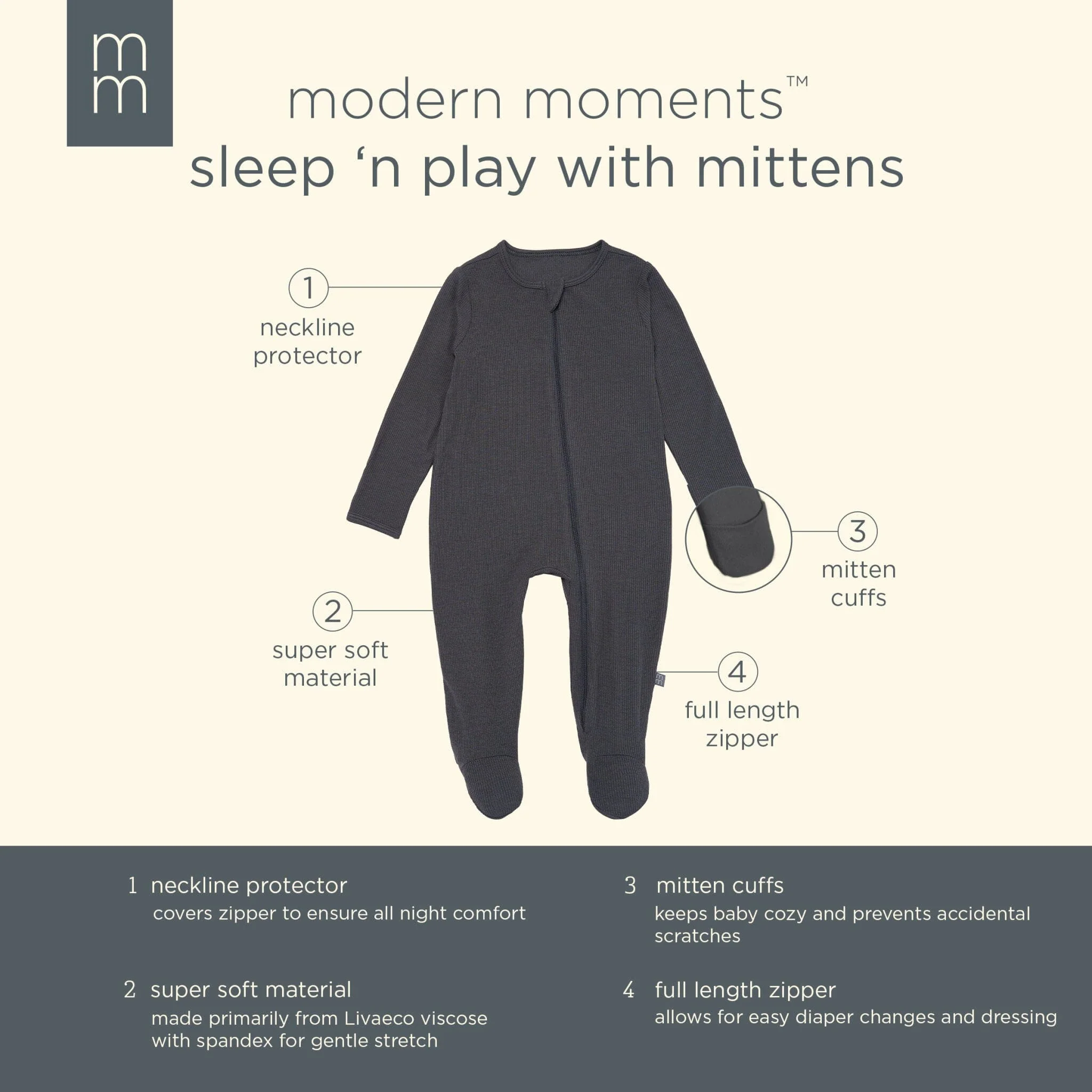 2-Pack Baby Boys Light Blue Whale Sleep 'N Plays With Mitten Cuffs - Image 7