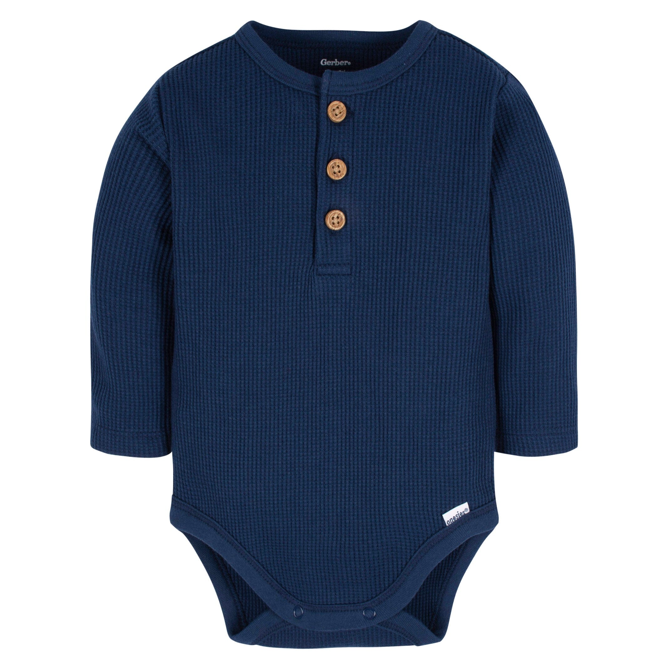 2-Pack Baby Boys Navy & Light Blue Long Sleeve Henley Onesies® Bodysuits - Image 5