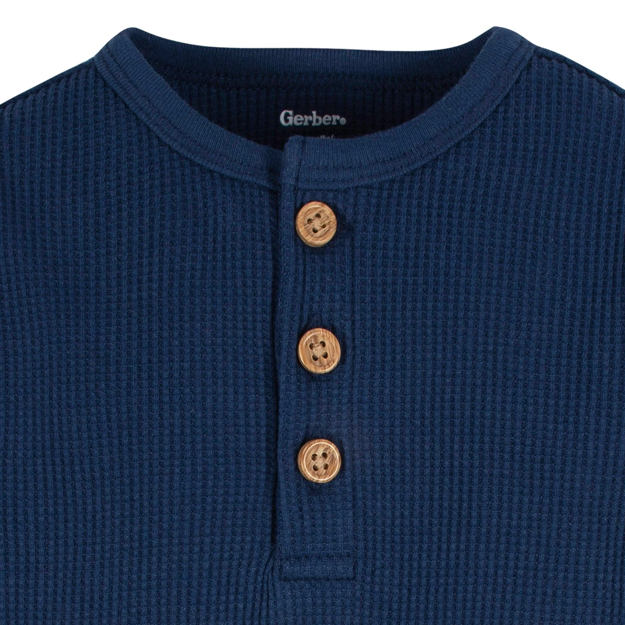2-Pack Baby Boys Navy & Light Blue Long Sleeve Henley Onesies® Bodysuits - Image 6