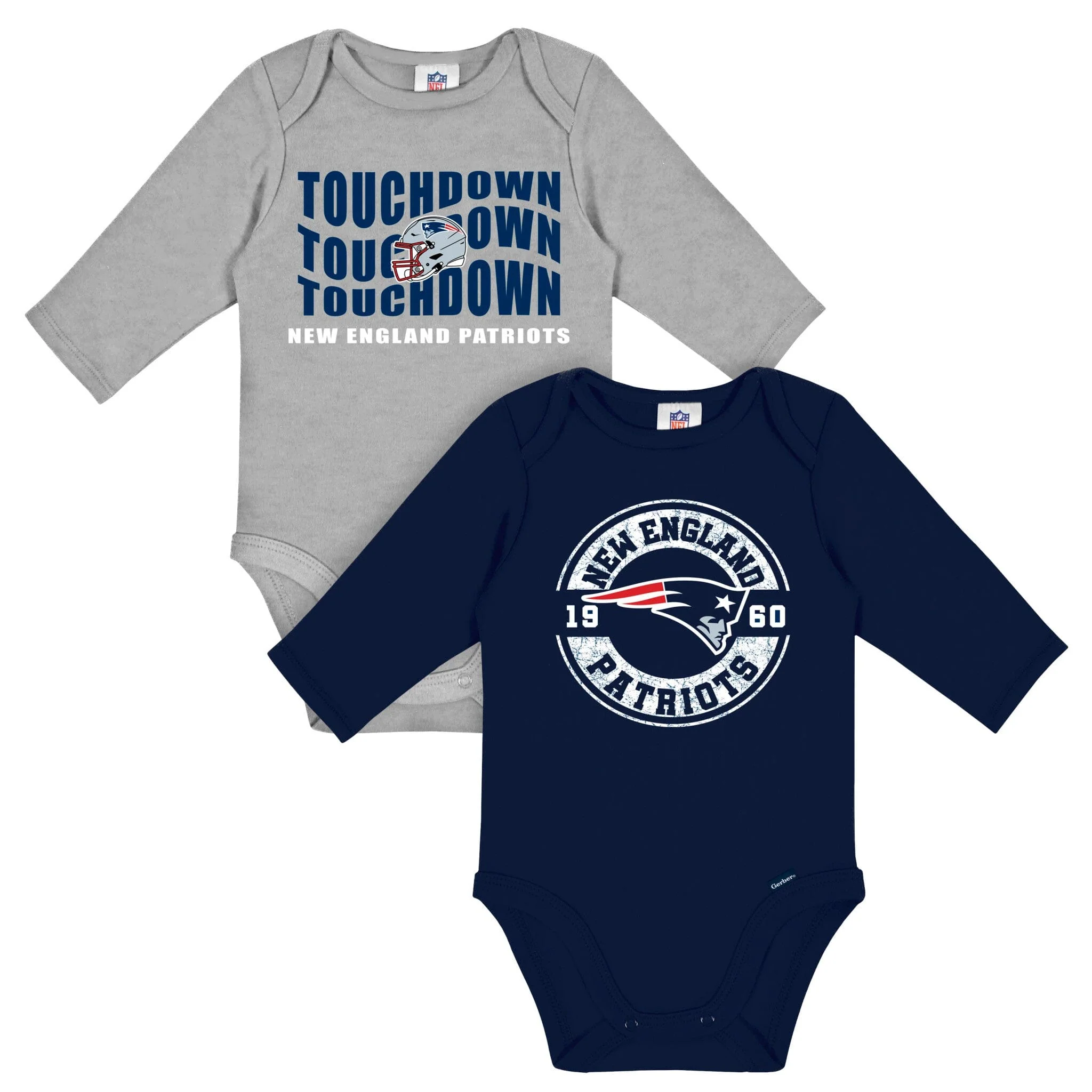 2-Pack Baby Boys New England Patriots Long Sleeve Bodysuits