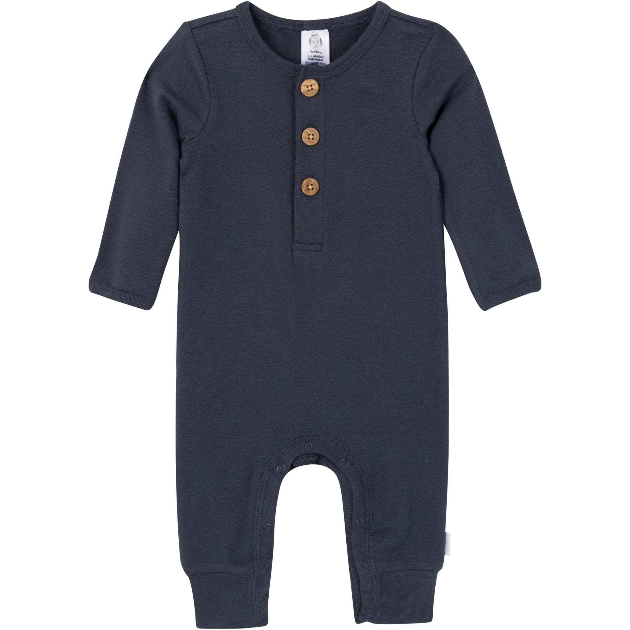 2-Pack Baby Boys Plaid & Navy Rompers - Image 4