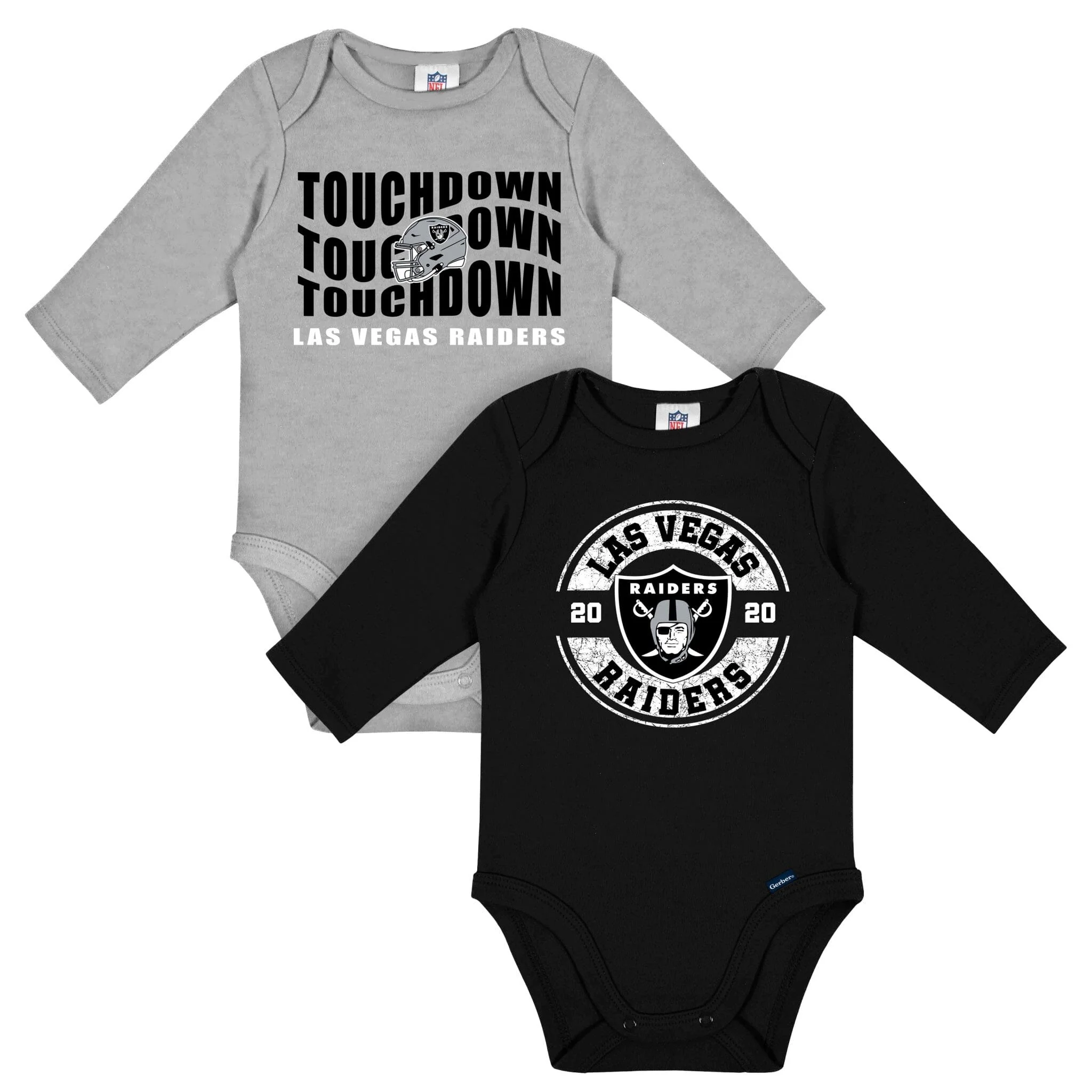 2-Pack Baby Boys Las Vegas Raiders Long Sleeve Bodysuits