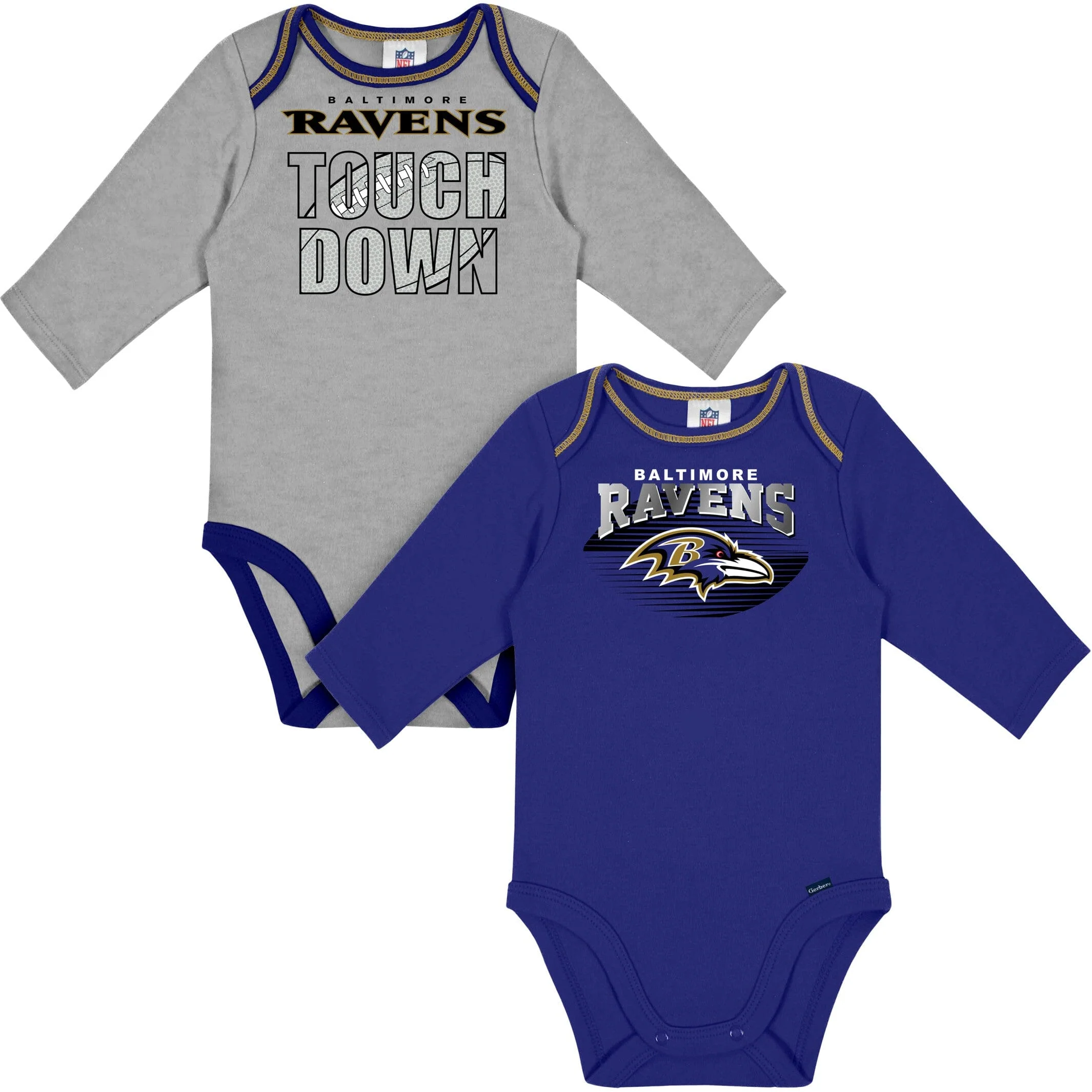 2-Pack Baby Boys Baltimore Ravens Long Sleeve Bodysuits