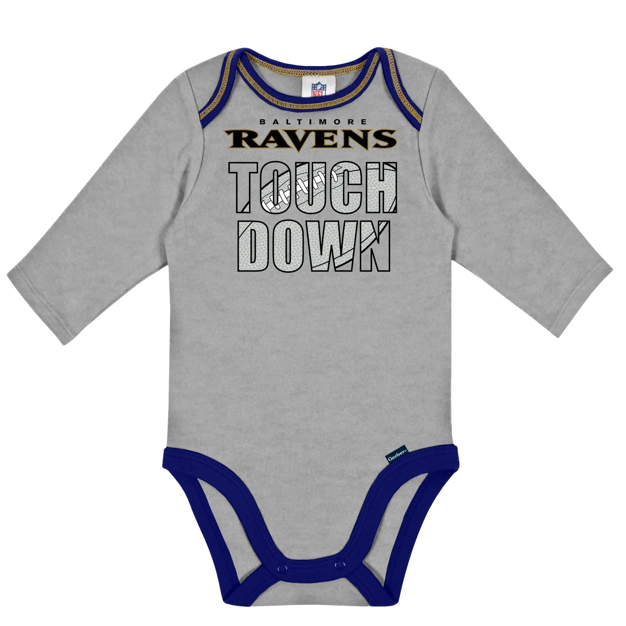2-Pack Baby Boys Baltimore Ravens Long Sleeve Bodysuits - Image 3