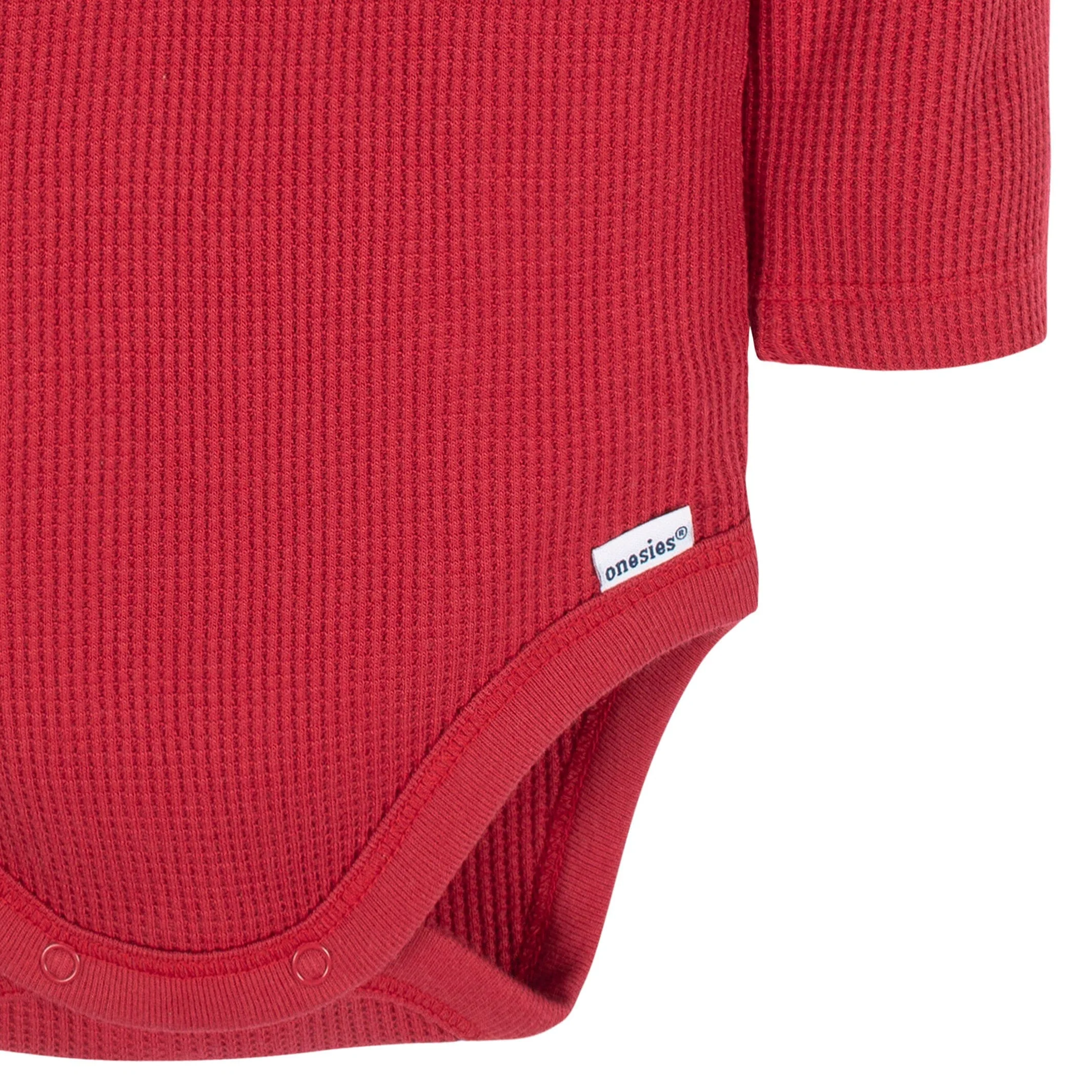 2-Pack Baby Boys Red & Heather Gray Long Sleeve Henley Onesies® Bodysuits - Image 8