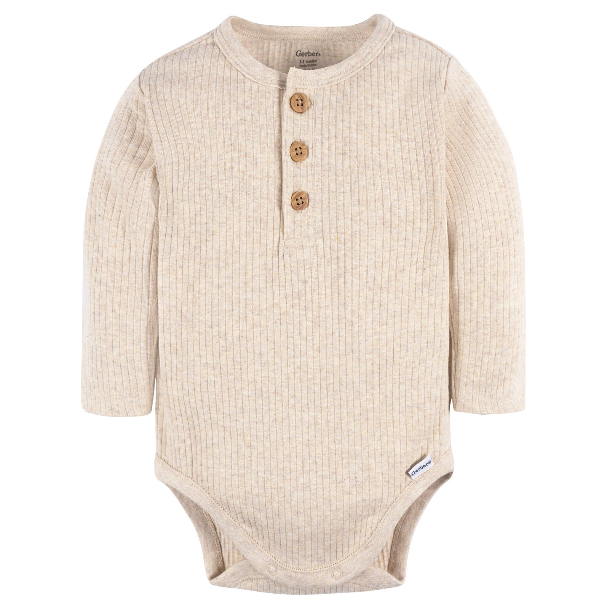 2-Pack Baby Boys Rust & Oatmeal Henley Onesies® Bodysuits - Image 5