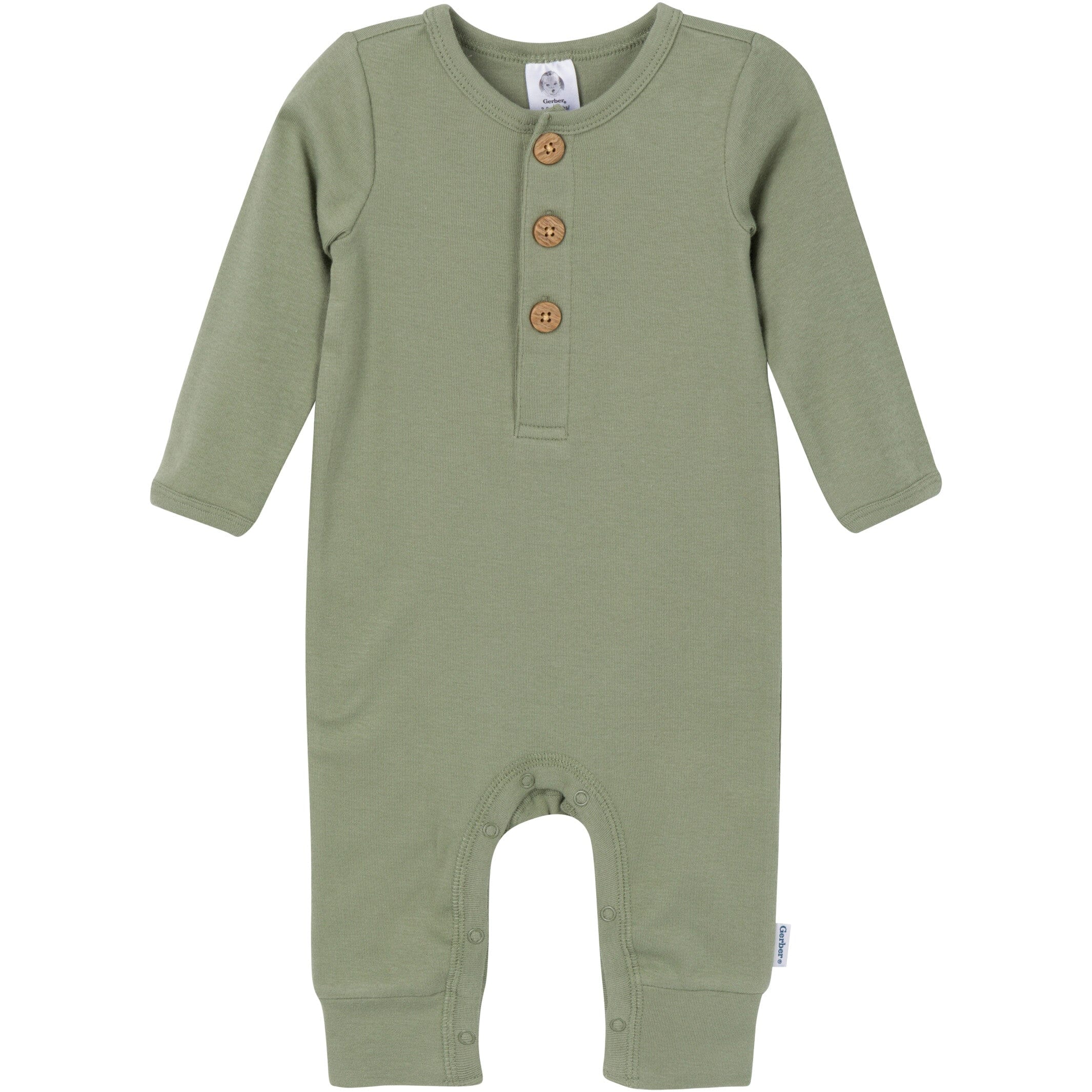 2-Pack Baby Boys Rust & Olive Rompers - Image 2