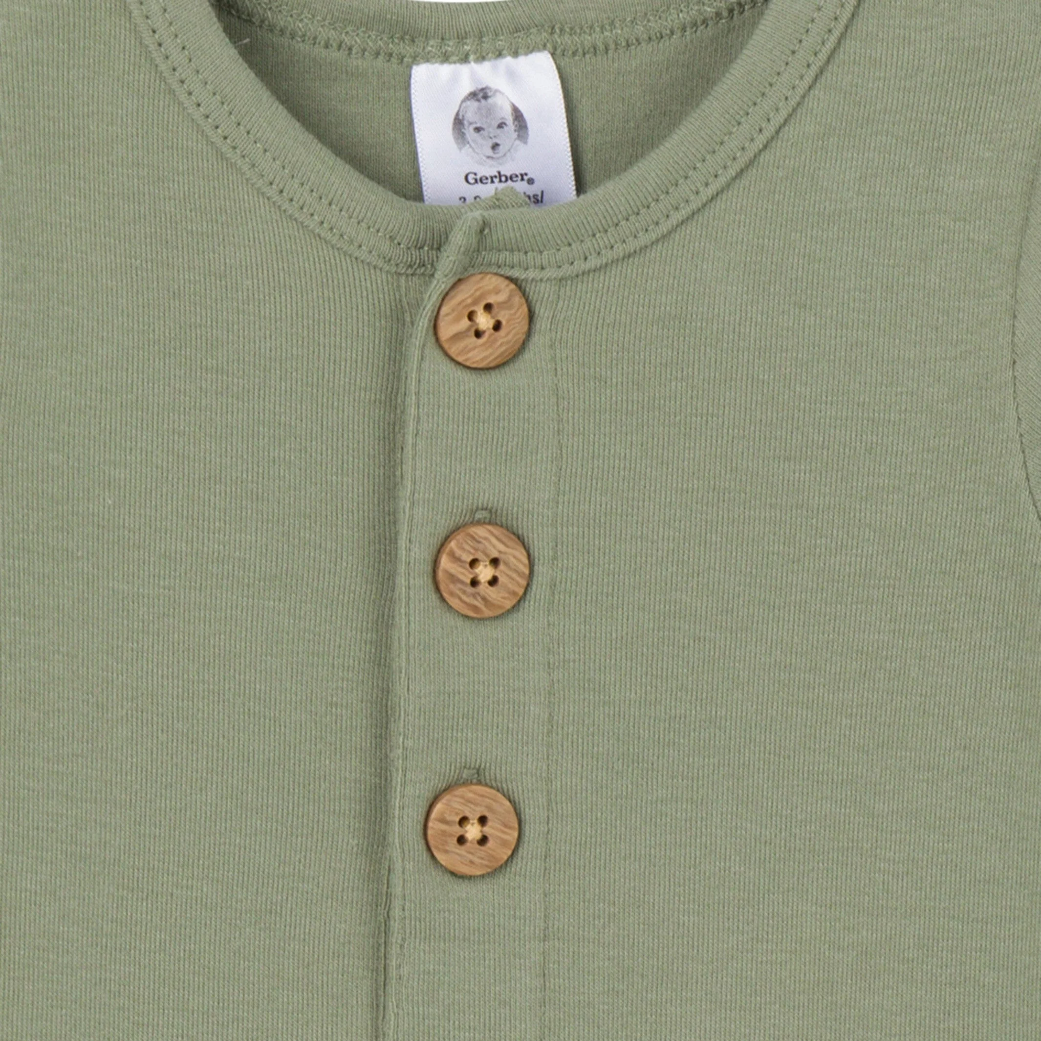 2-Pack Baby Boys Rust & Olive Rompers - Image 3