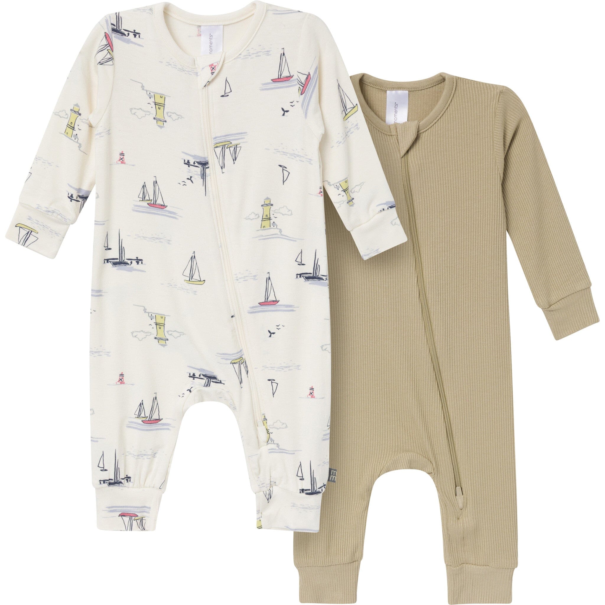 2-Pack Baby Boys Sail Harbor Viscose Snug Fit Footless Pajamas