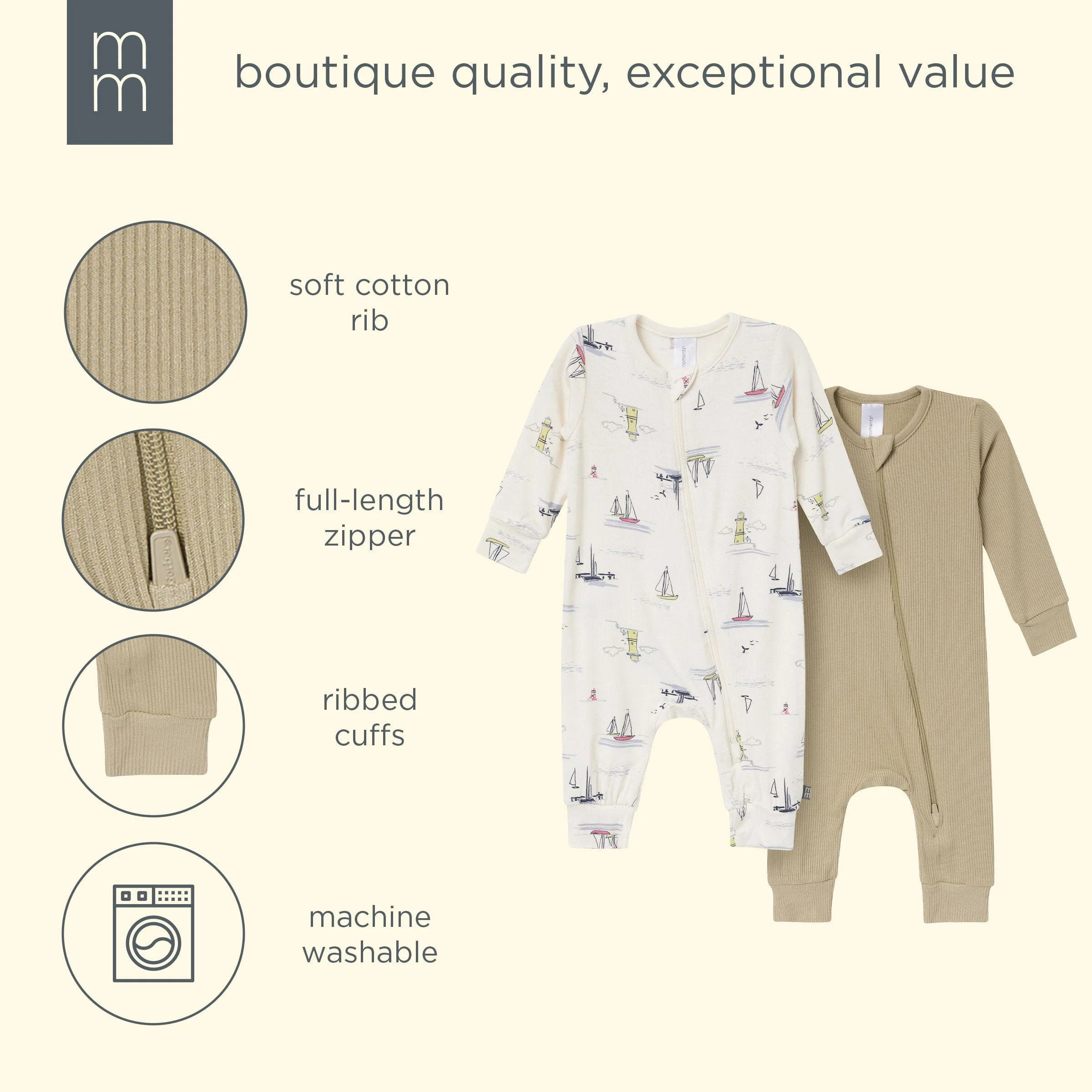 2-Pack Baby Boys Sail Harbor Viscose Snug Fit Footless Pajamas - Image 10