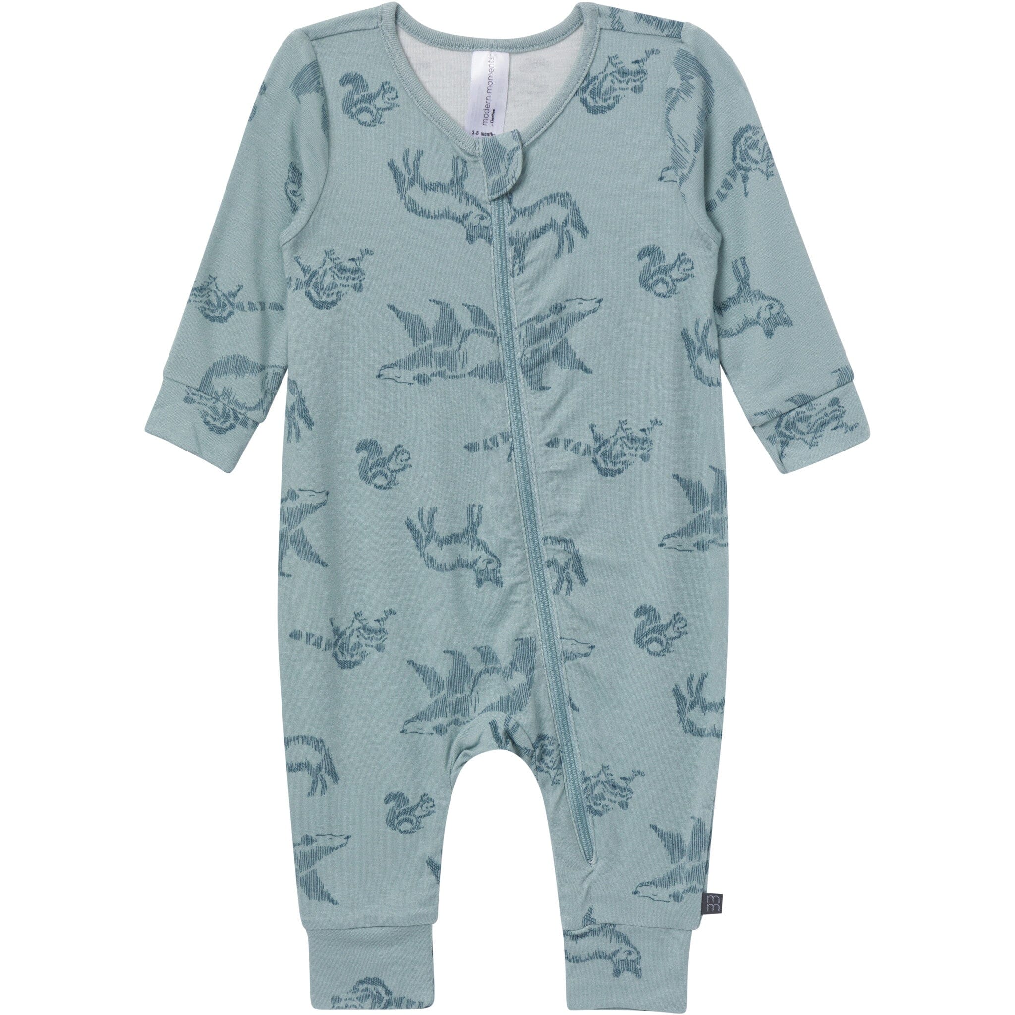 2-Pack Baby Boys Woodland Animals Zip Front Viscose Rompers - Image 6