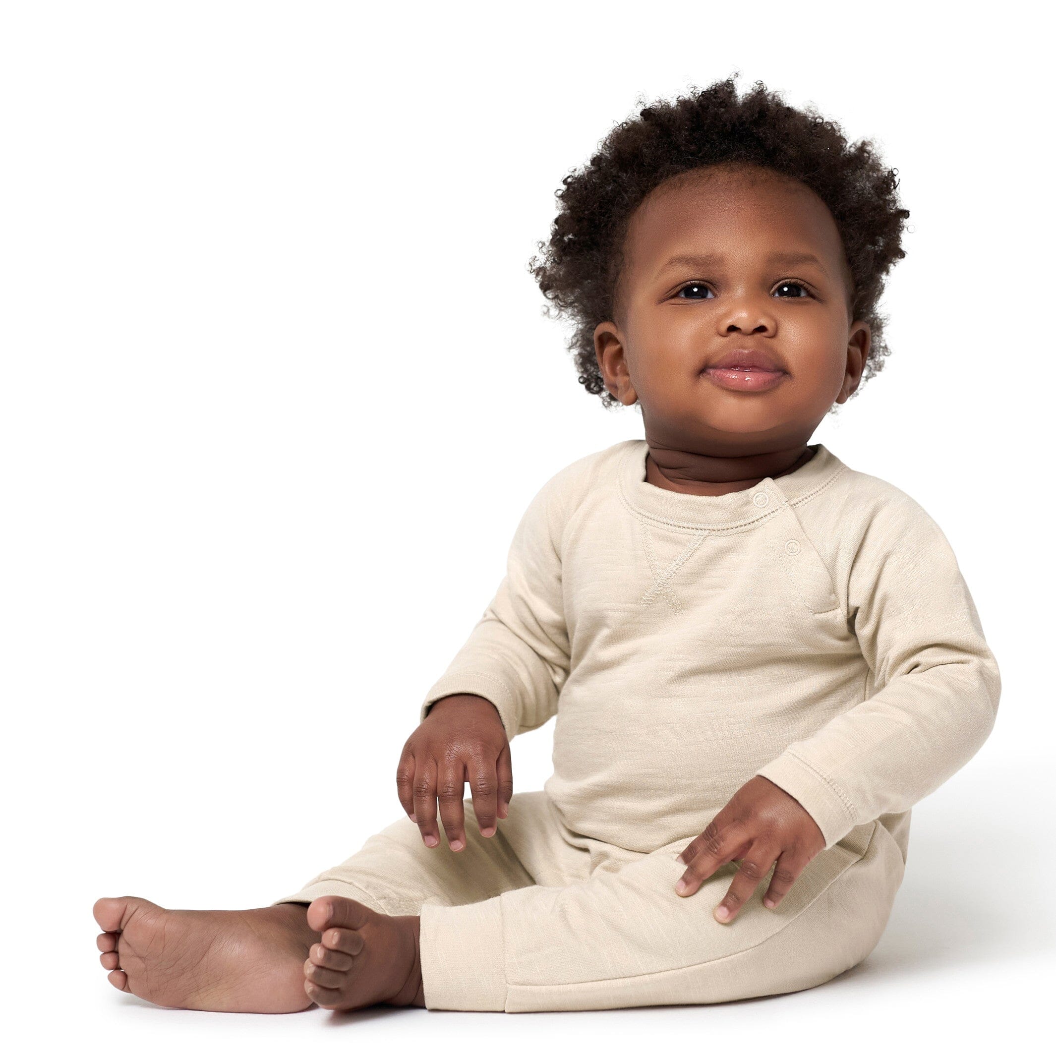 2-Pack Baby Boys Tan & Dark Gray Raglan Sleeve Romper - Image 2