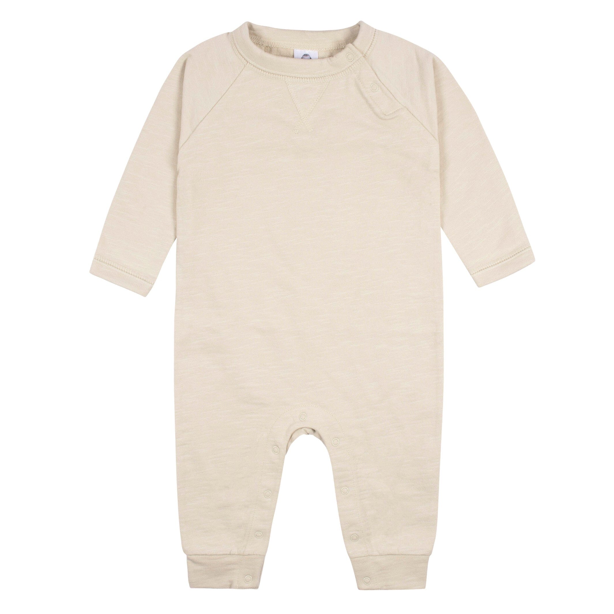 2-Pack Baby Boys Tan & Dark Gray Raglan Sleeve Romper - Image 3