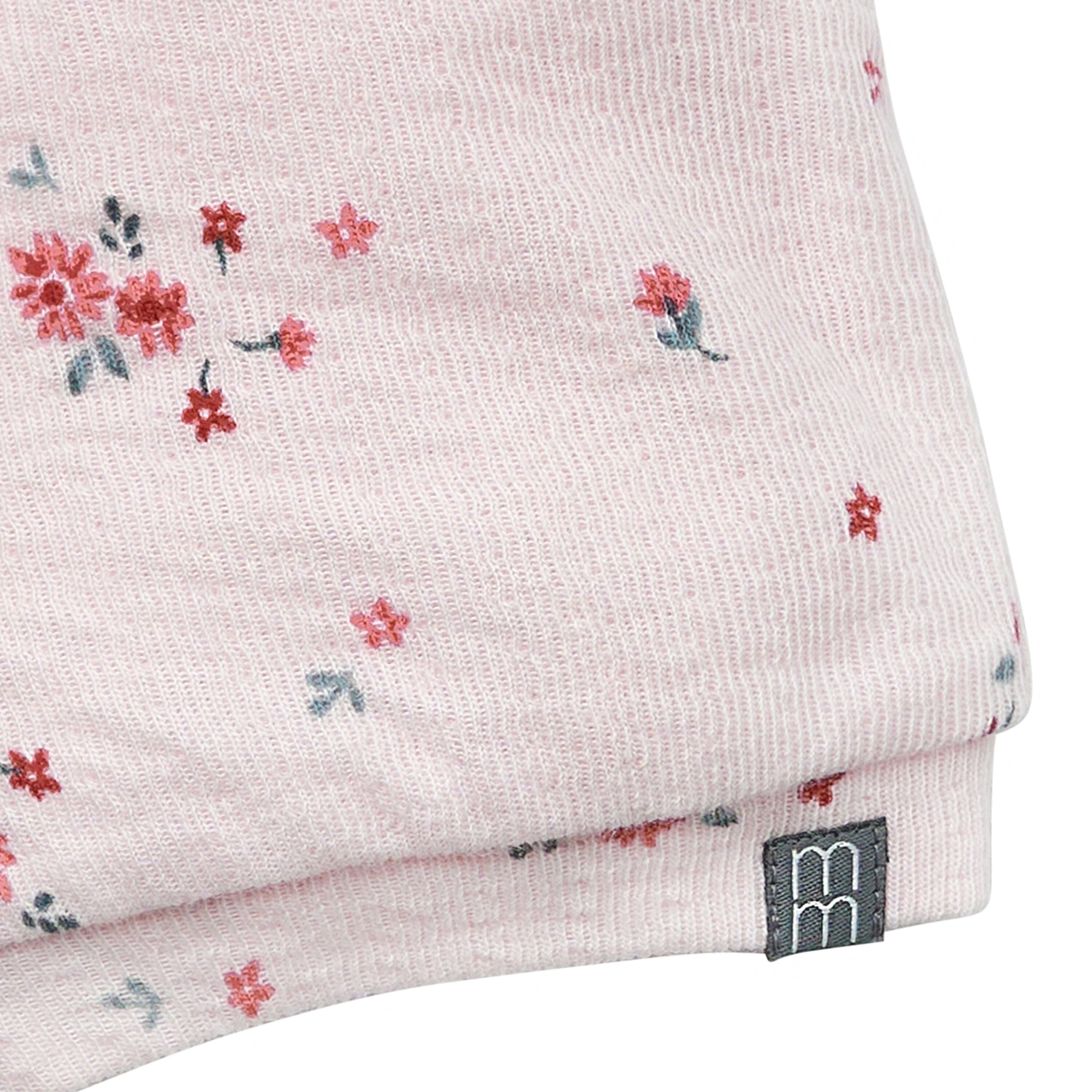 2-Piece Baby Girls Light Pink Floral Ruffled Sleeve Top & Cuffed Shorts Set - Image 13