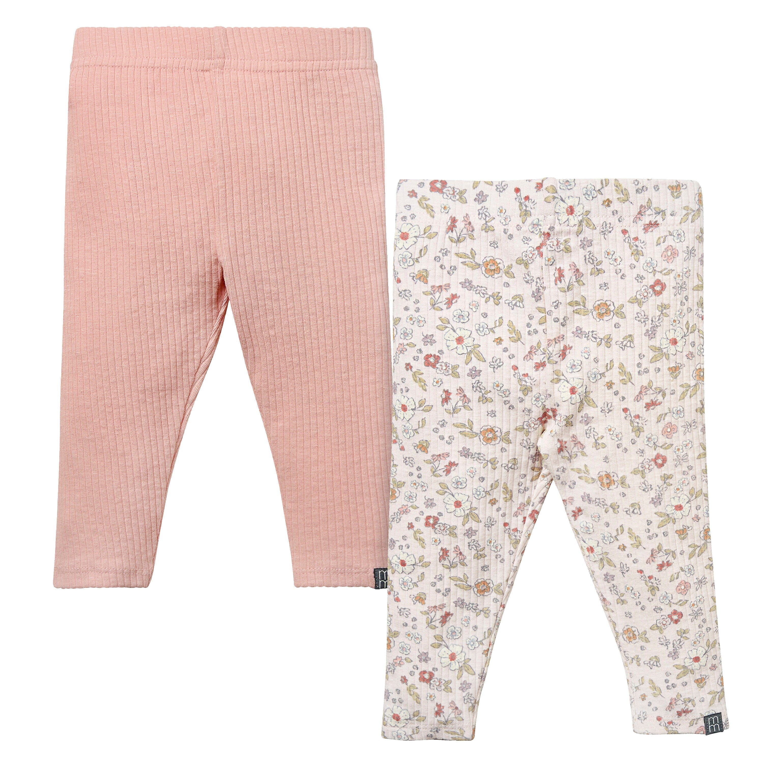 2-Pack Baby Girls Spring Rose Leggings