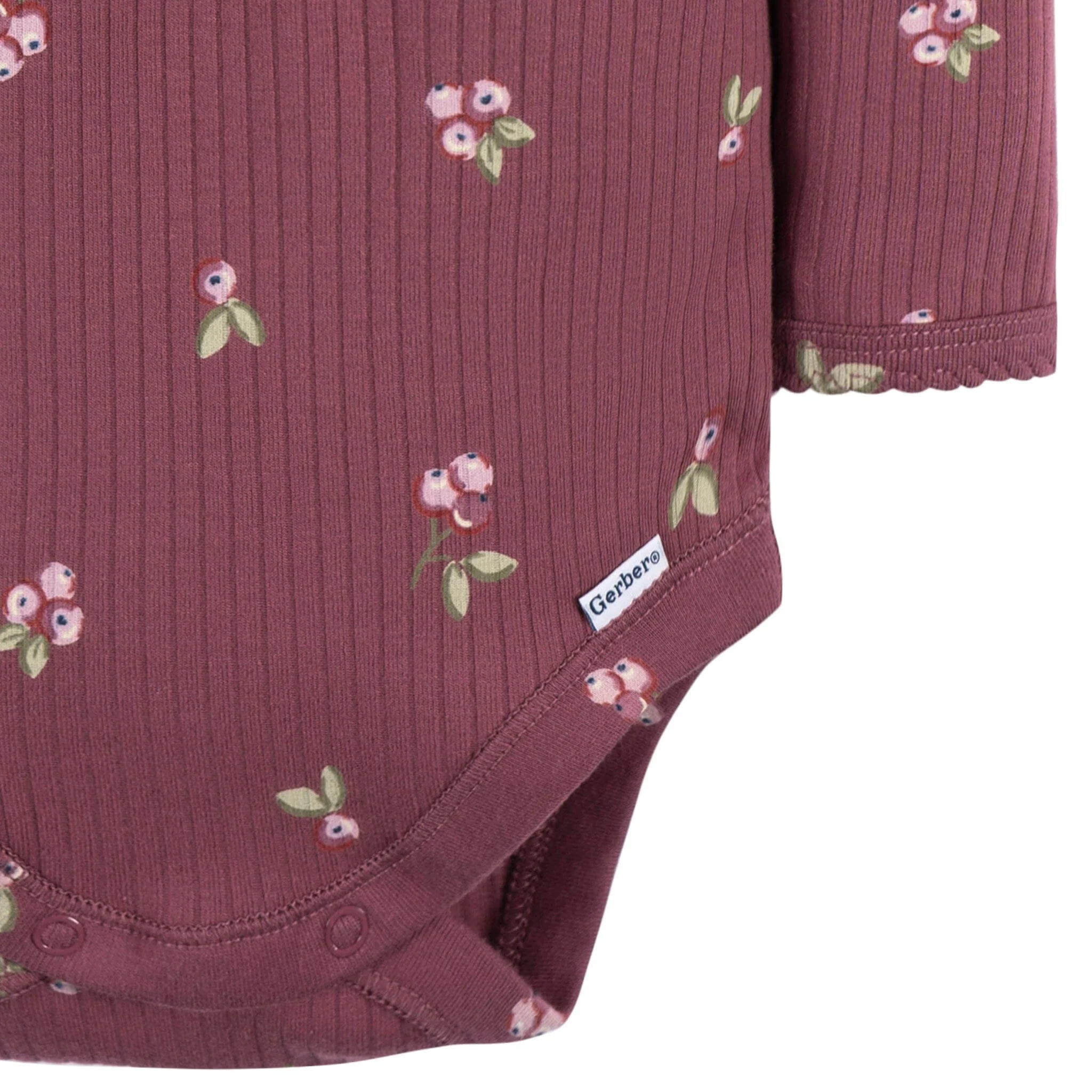 2-Pack Baby Girls Berries Henley Onesies® Bodysuits - Image 4