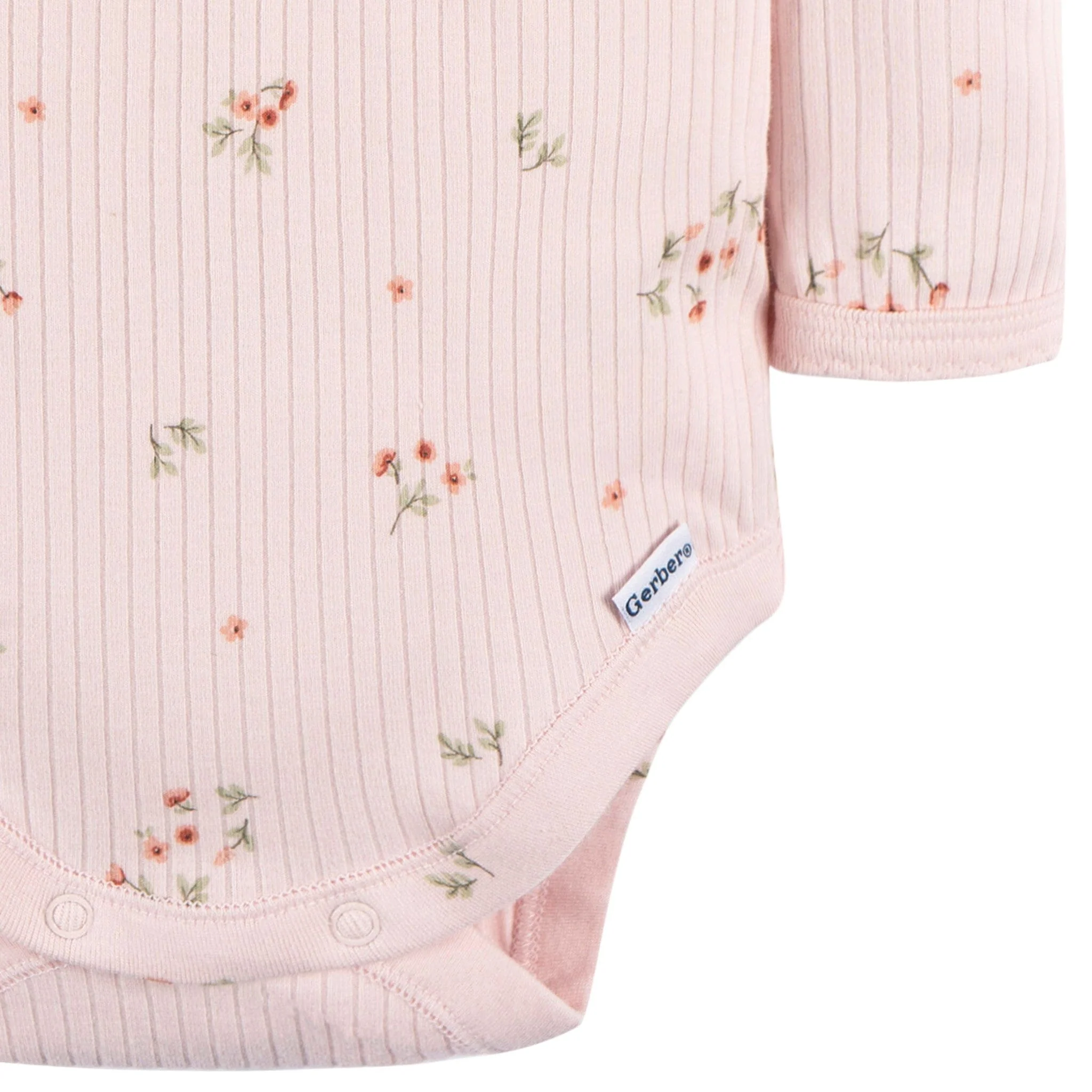 2-Pack Baby Girls Floral Henley Onesies® Bodysuits - Image 4