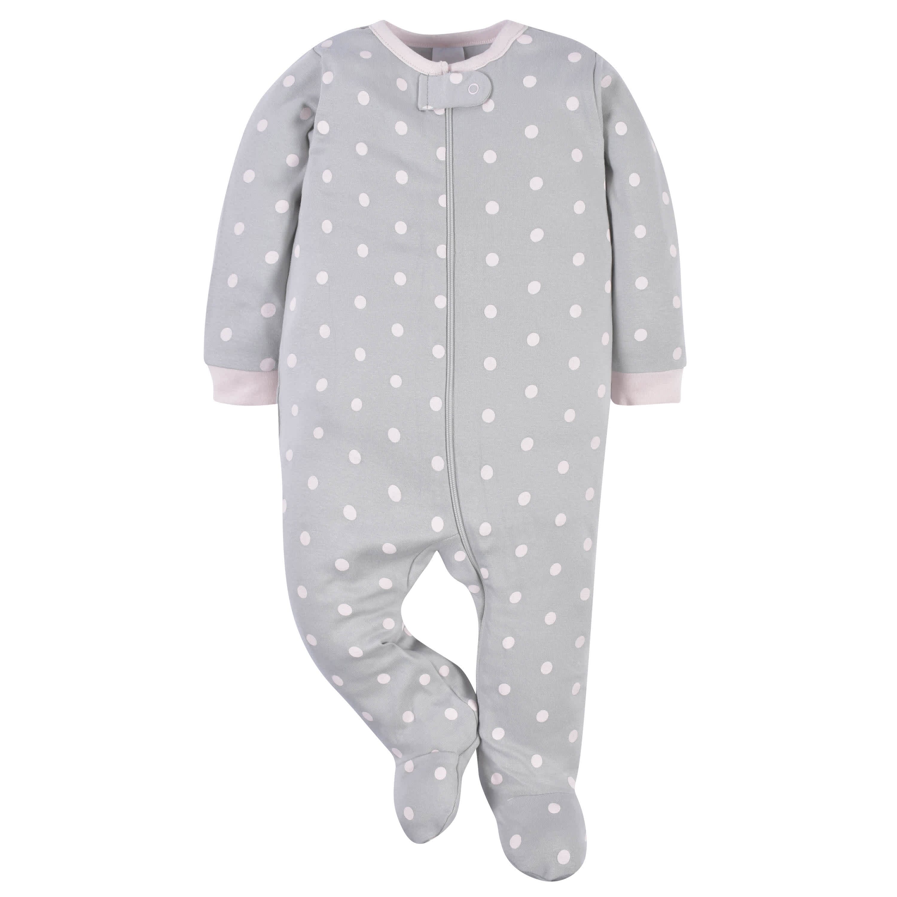 2-Pack Baby Girls Comfy Stretch Floral Leopard Sleep 'N Plays - Image 4