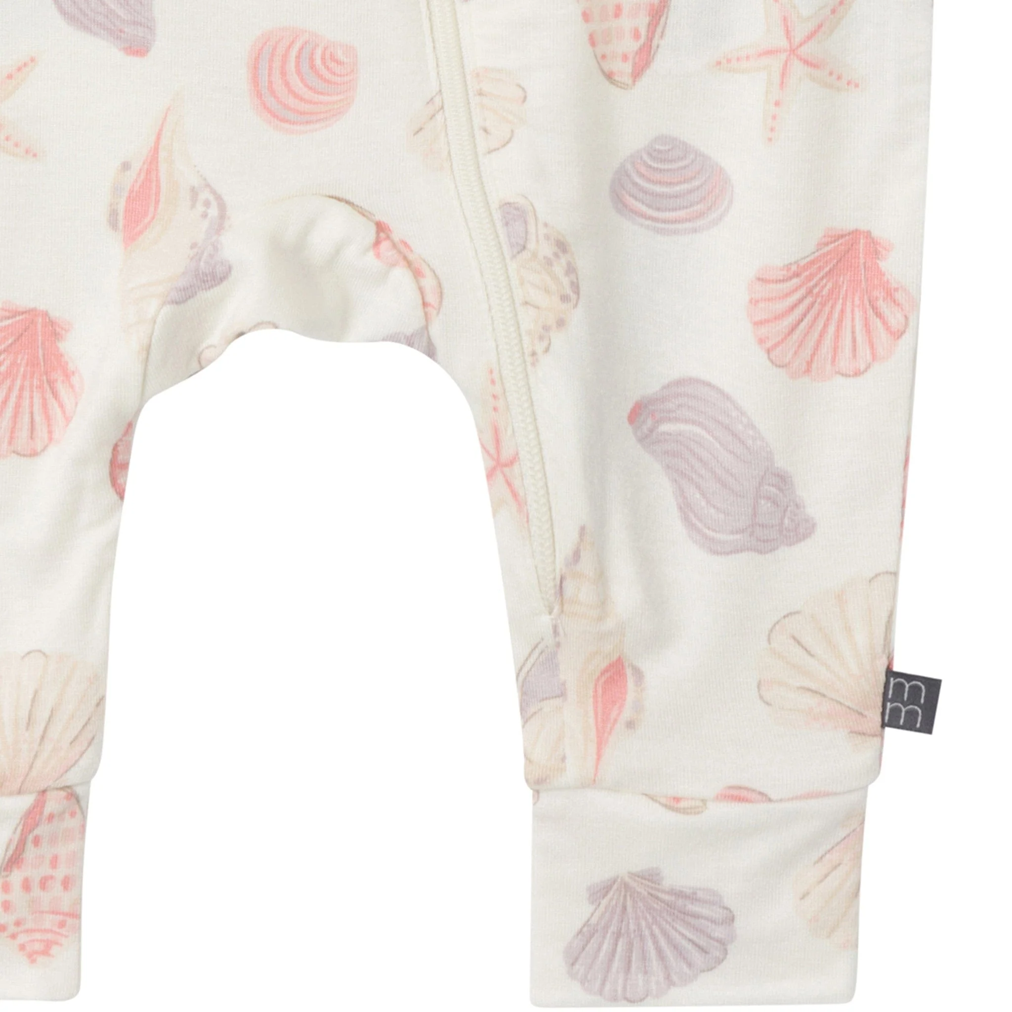 2-Pack Baby Girls Ivory Seashells Zip Front Viscose Rompers - Image 7