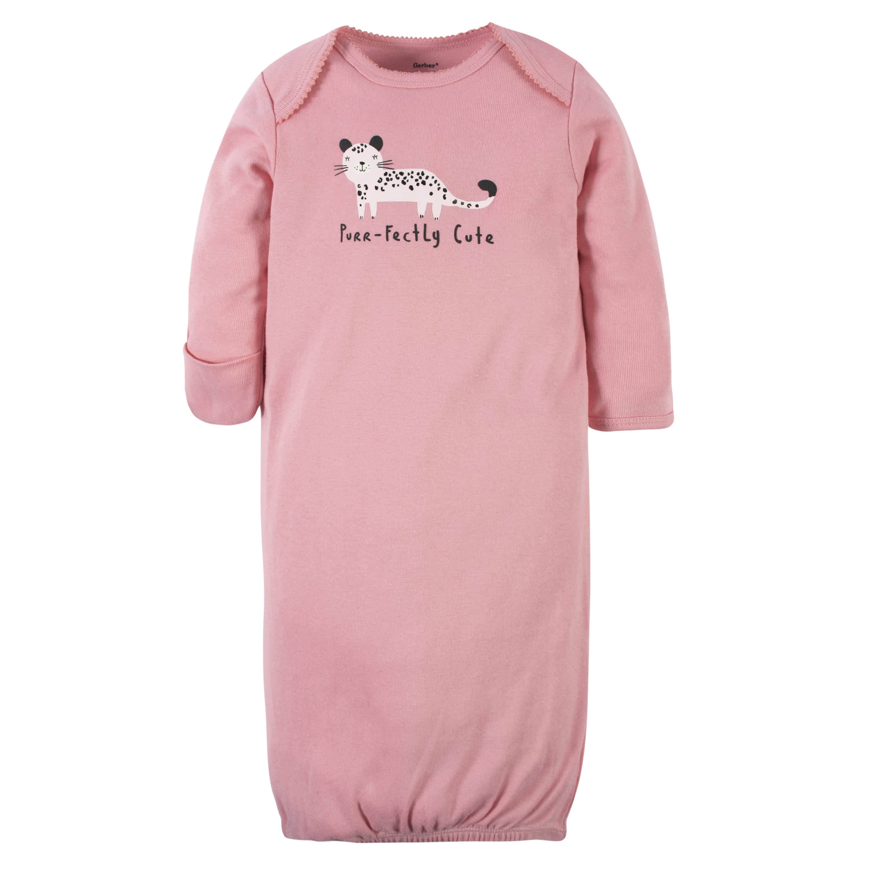 2-Pack Baby Girls Leopard Gowns - Image 2