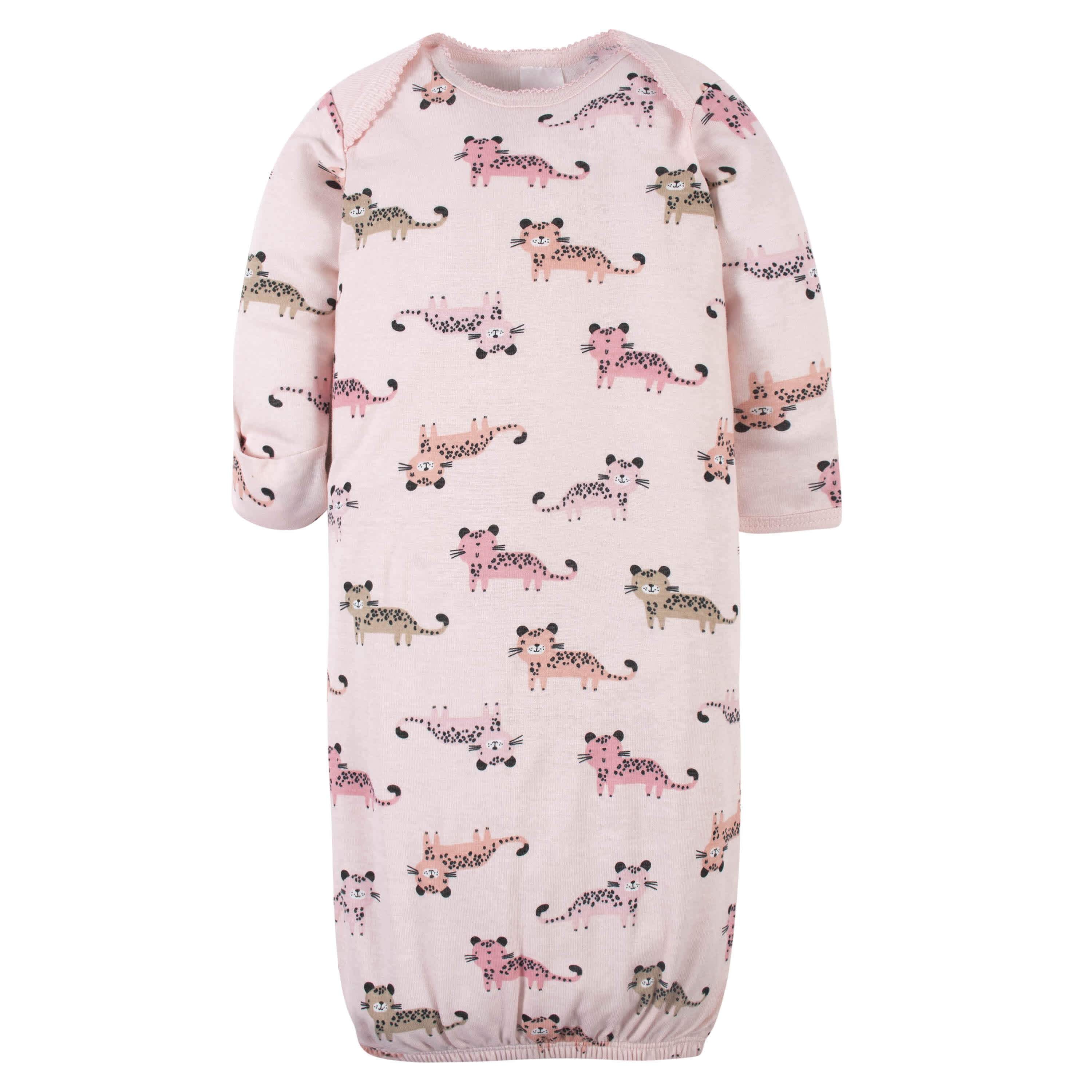2-Pack Baby Girls Leopard Gowns - Image 4
