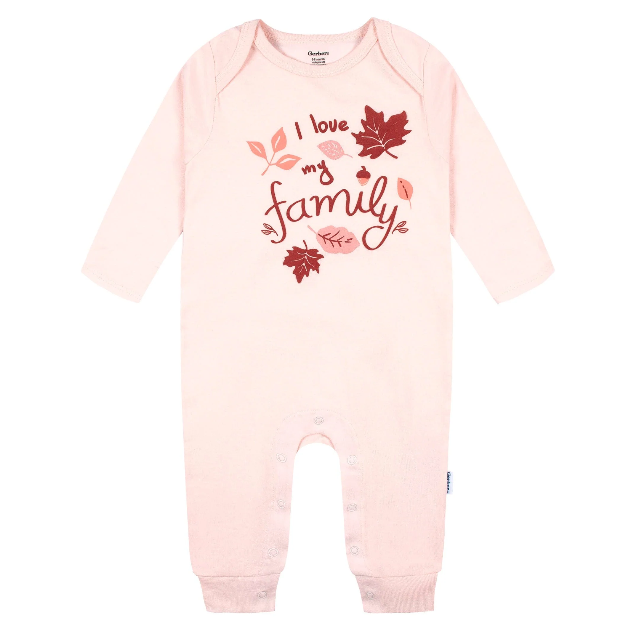 2-Pack Baby Girls Pink Leaves Rompers - Image 4