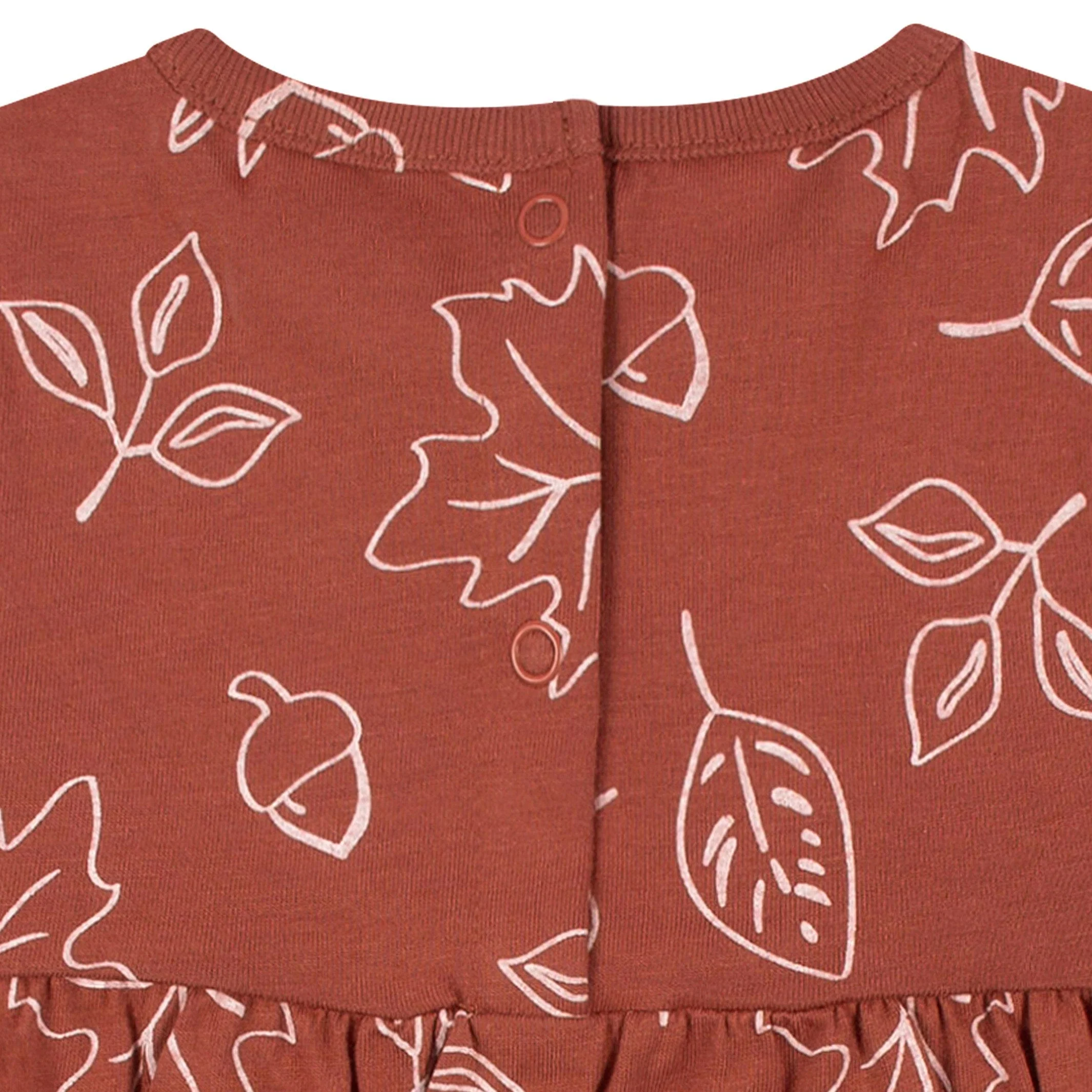 2-Pack Baby Girls Pink Leaves Rompers - Image 7