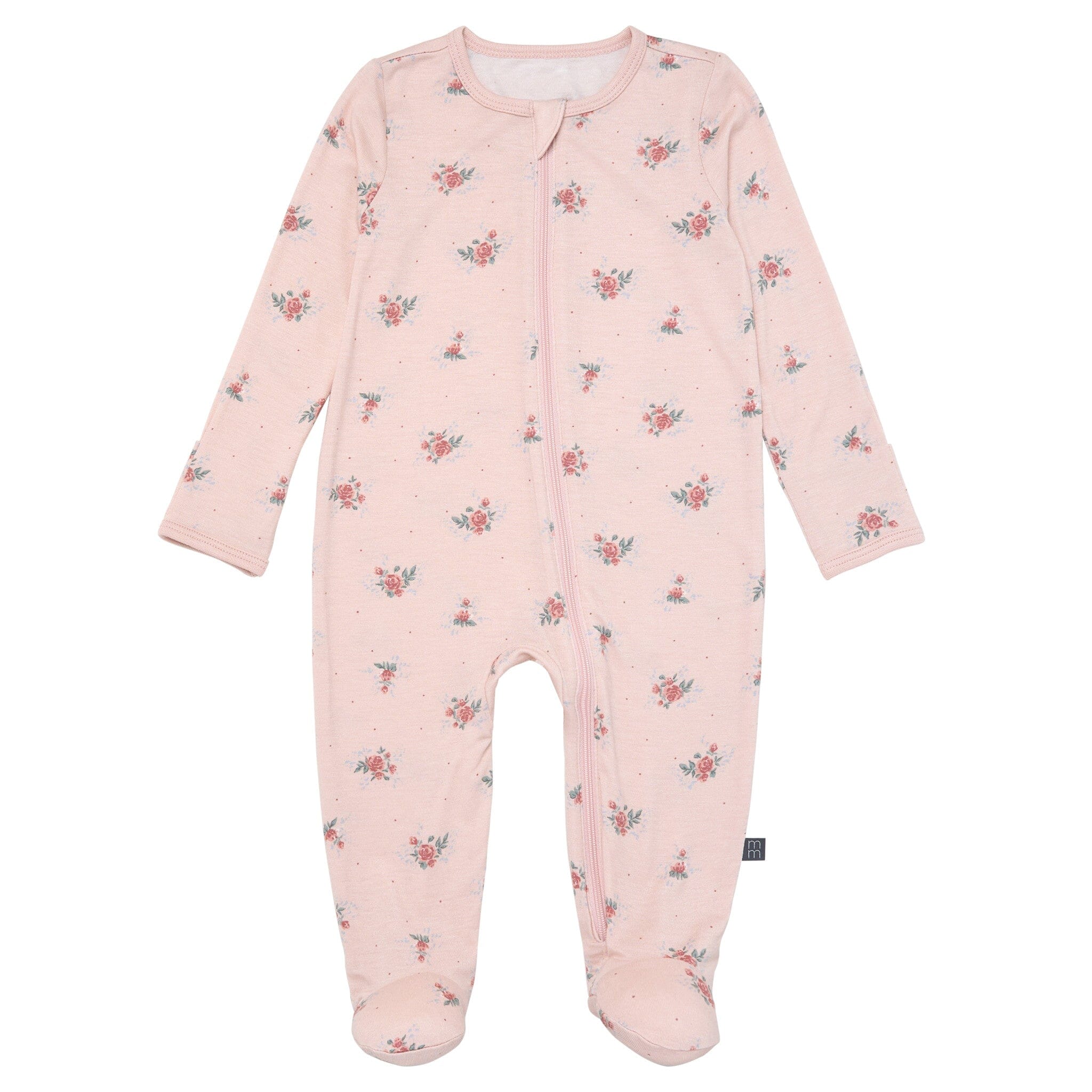 2-Pack Baby Girls Pink Roses Sleep 'N Plays With Mitten Cuffs - Image 2