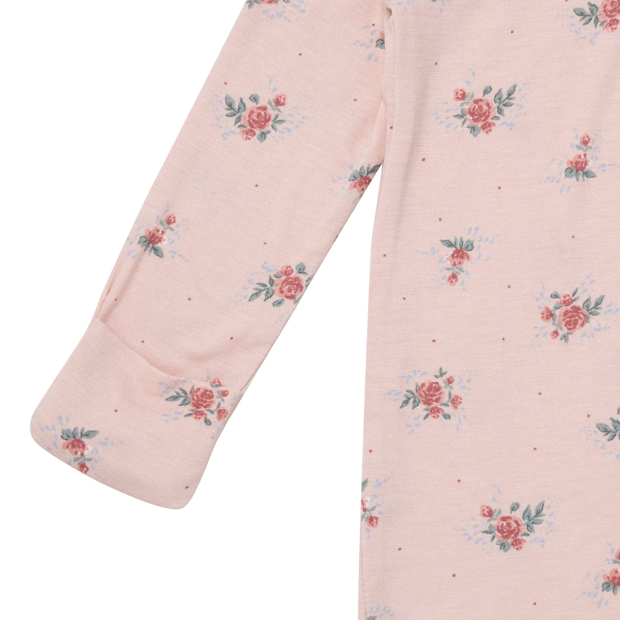 2-Pack Baby Girls Pink Roses Sleep 'N Plays With Mitten Cuffs - Image 4