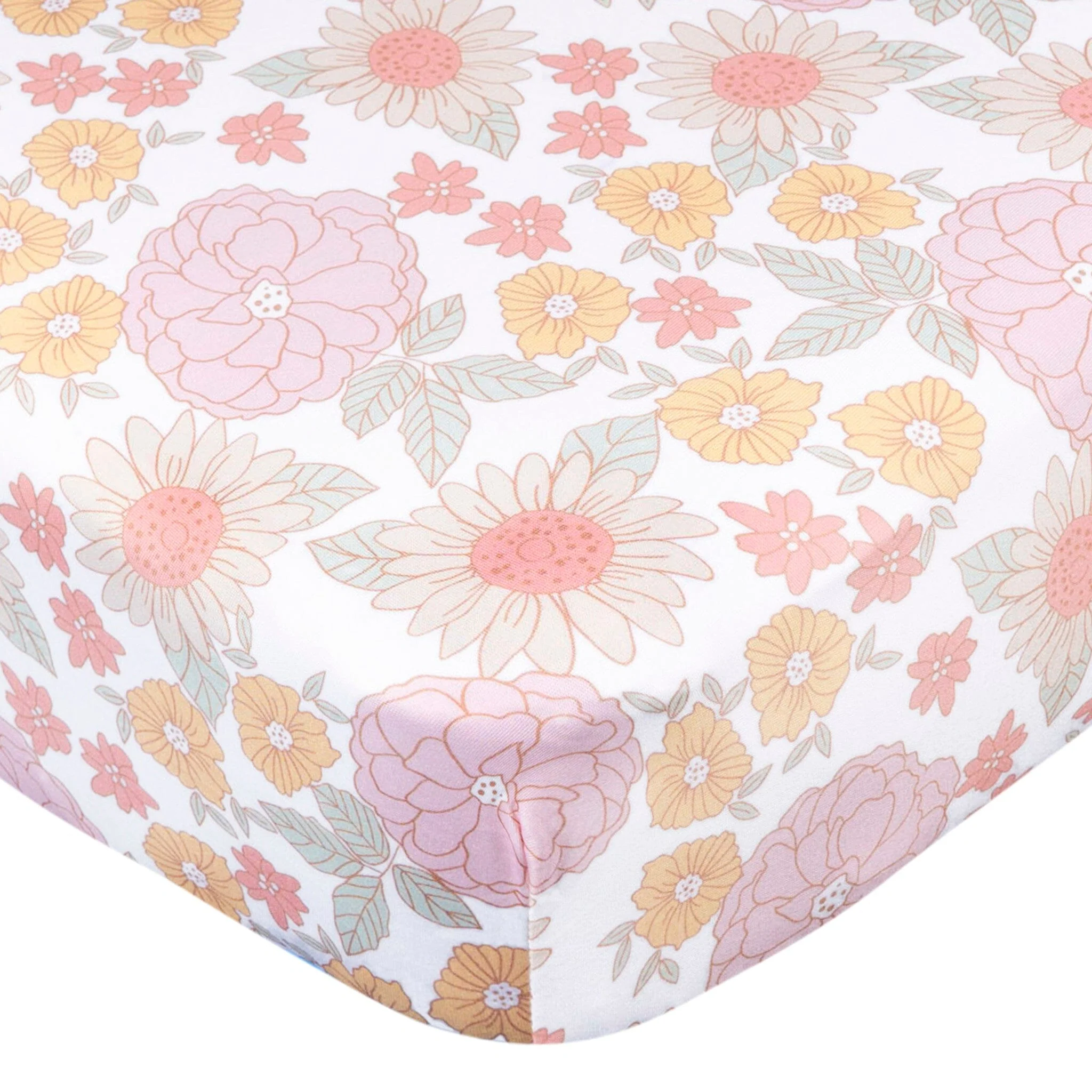 2-Pack Girls Retro Floral Crib Sheets - Image 6