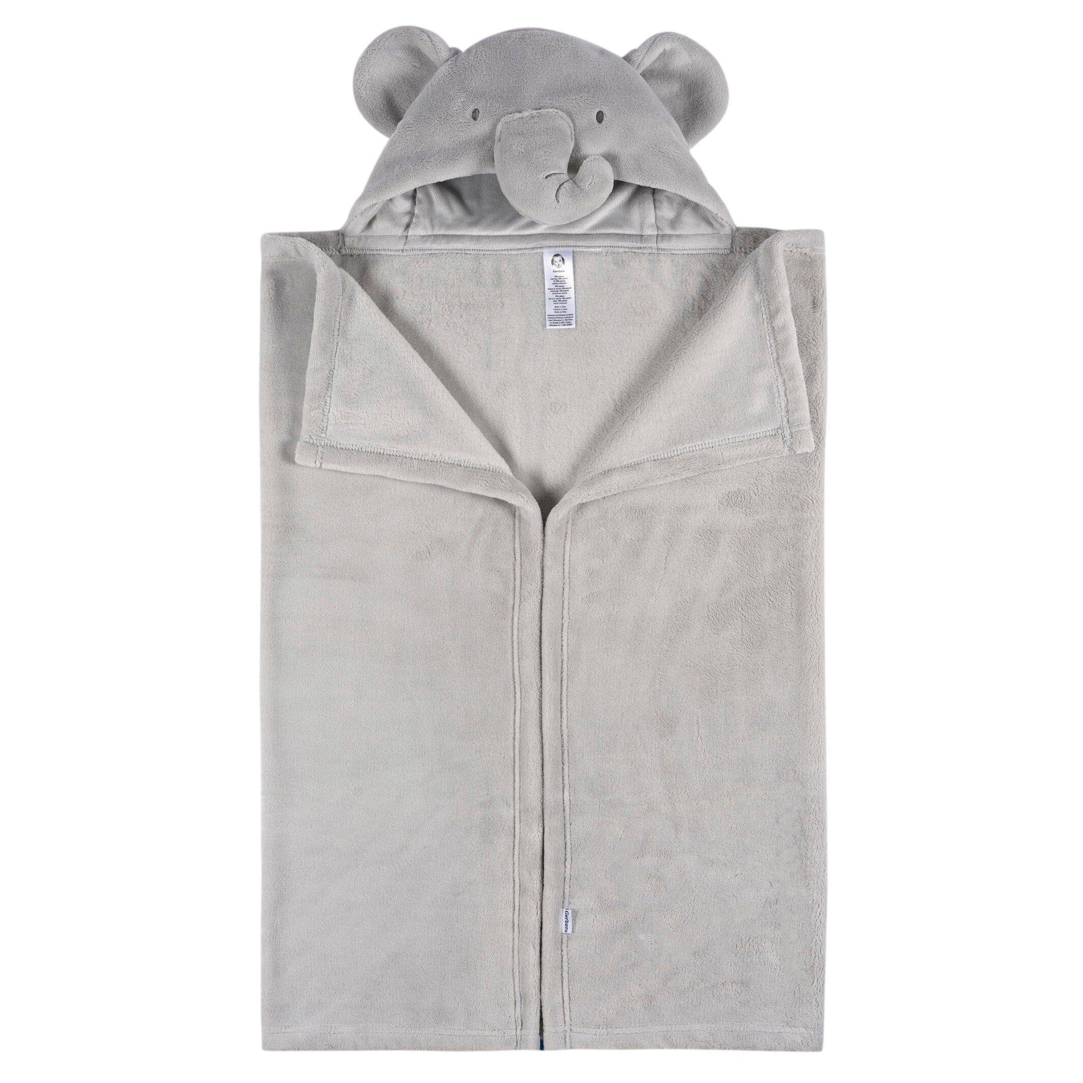 Embroidered 2-Piece Elephant Hooded Wearable Blanket & Security Blanket Set - Image 5