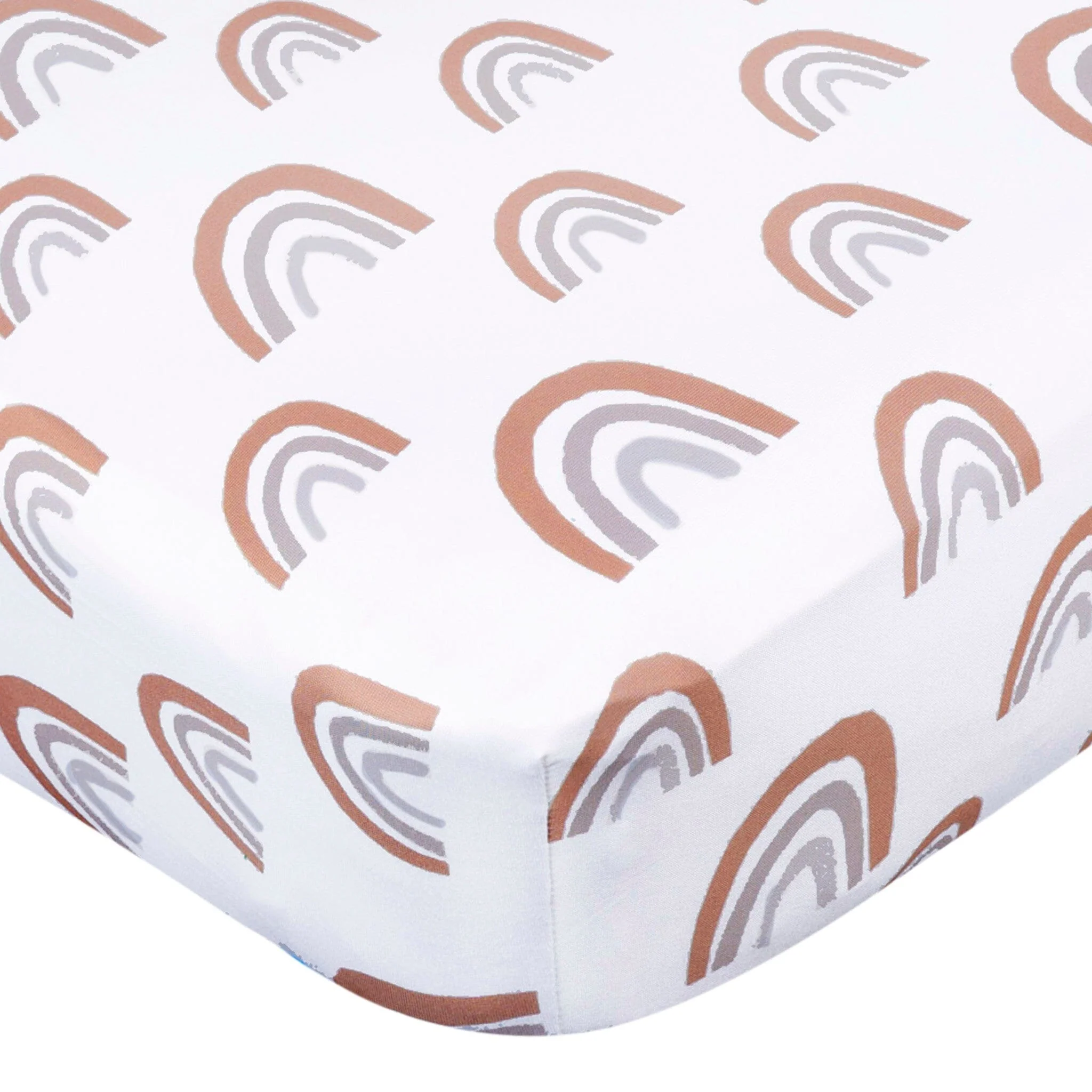 2-Pack Baby Neutral Boho Rainbow Crib Sheet - Image 3