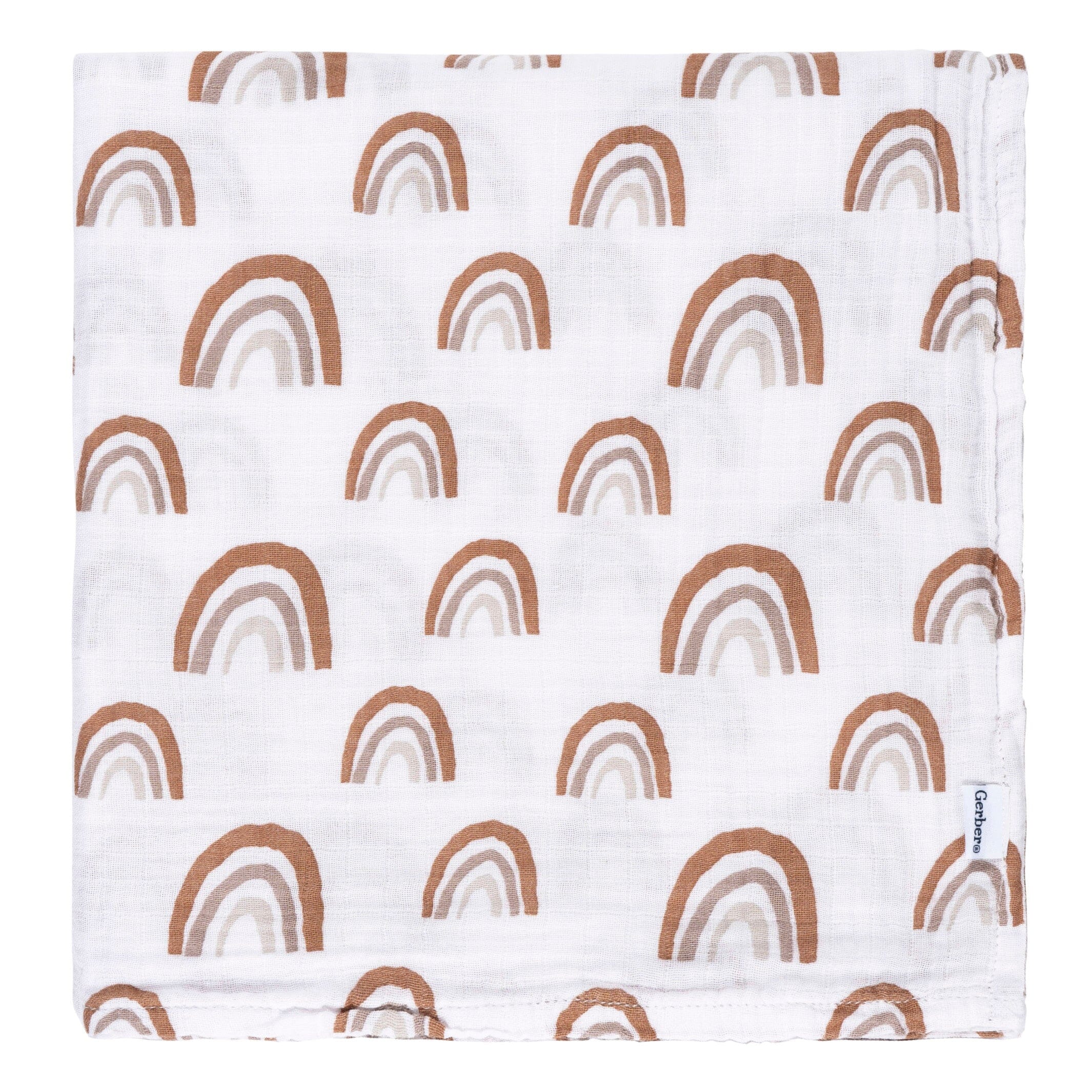 2-Pack Baby Neutral Boho Rainbow Muslin Blankets - Image 2