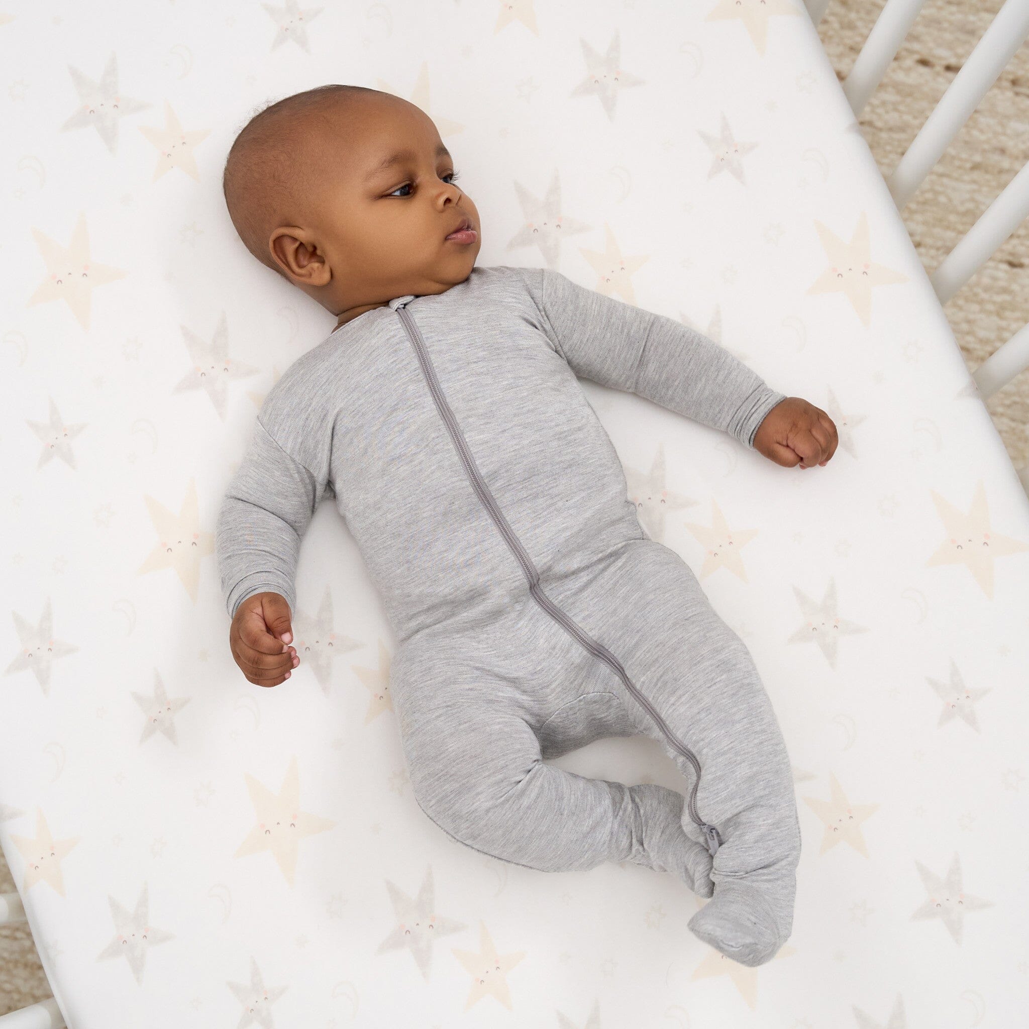 2-Pack Neutral Celestial Stretchy Crib Sheets - Image 2