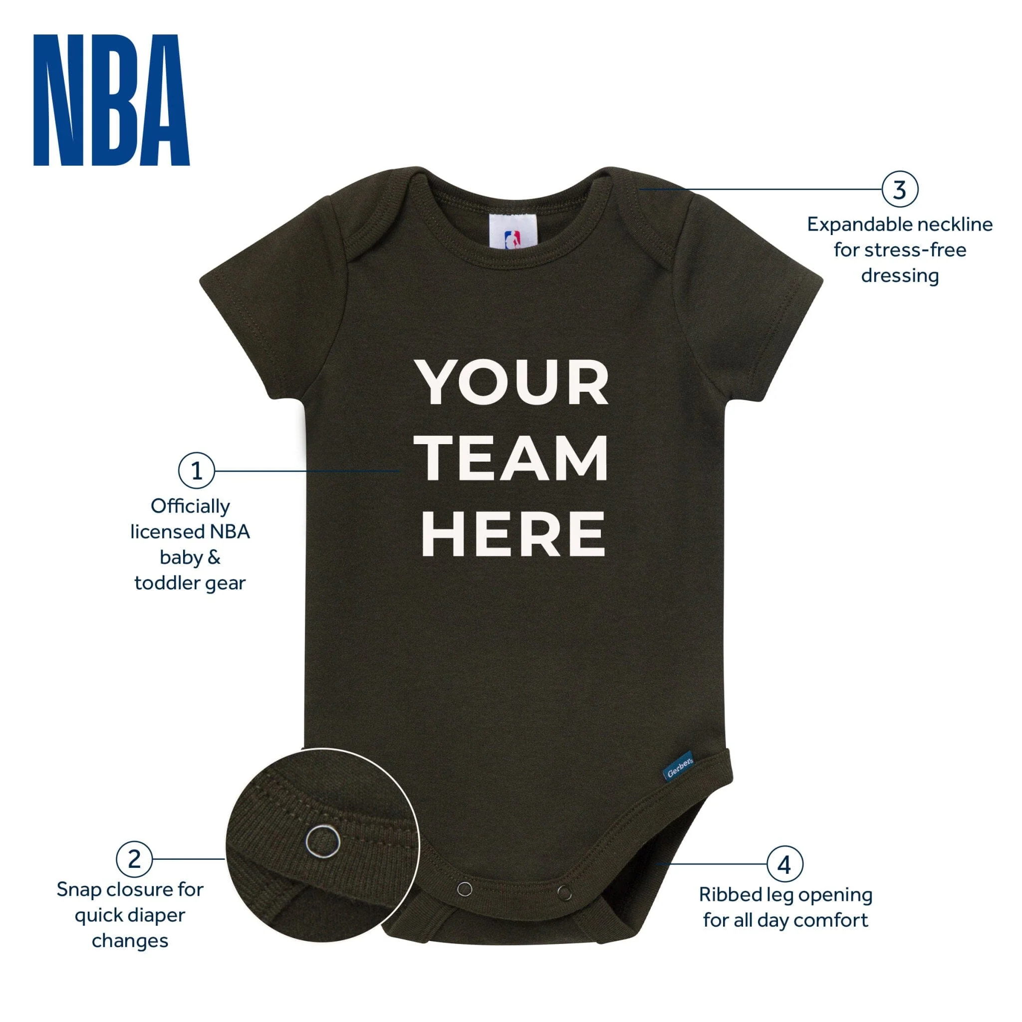 2-Pack Baby Neutral Golden State Warriors Bodysuits - Image 4