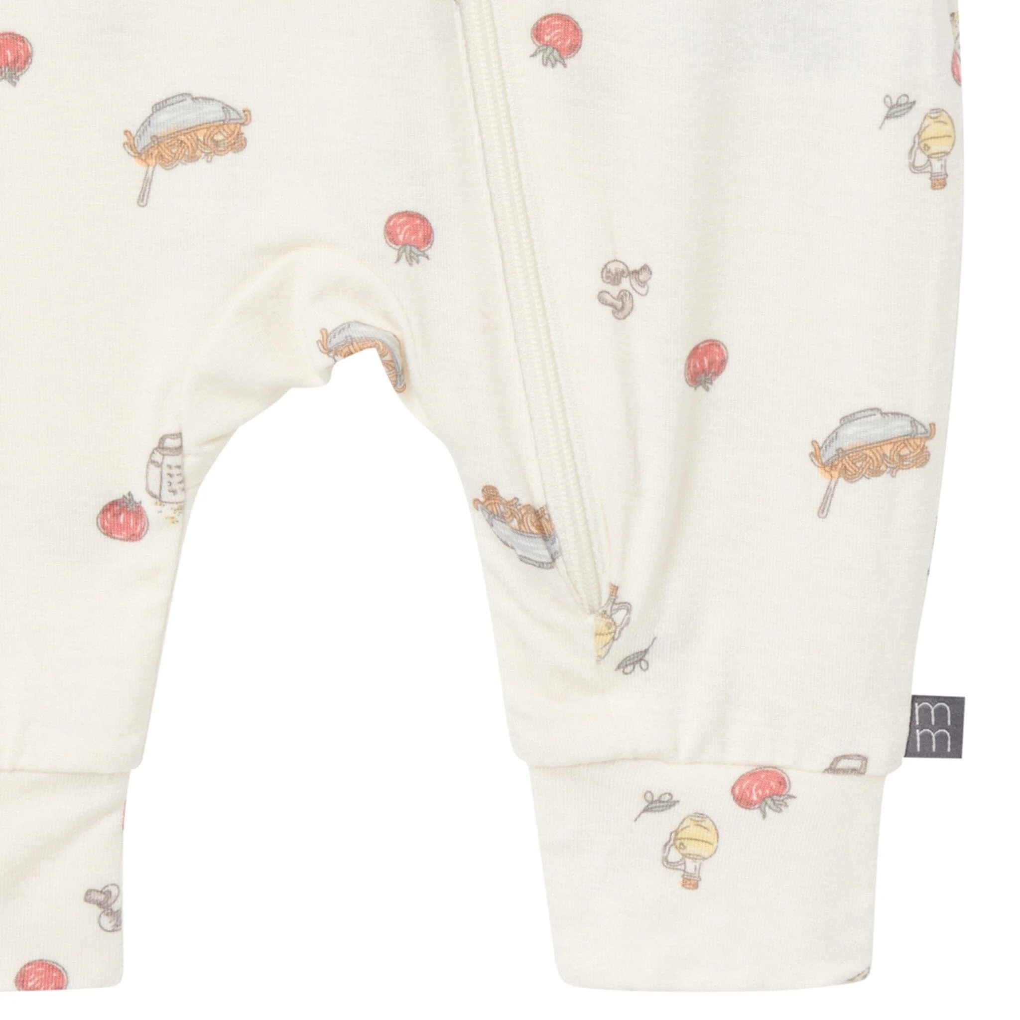 2-Pack Baby Neutral Pasta Dinner Zip Front Viscose Rompers - Image 5