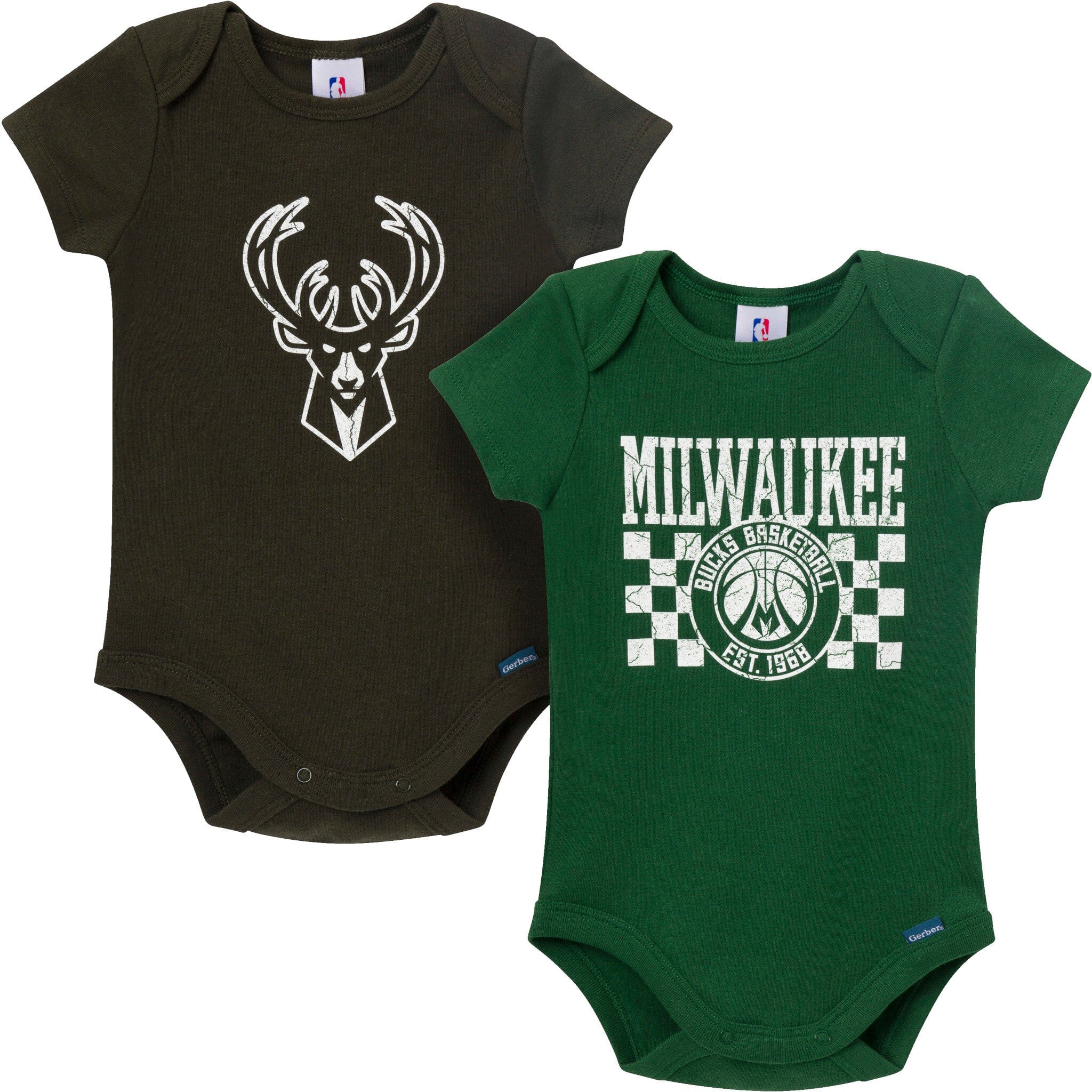 2-Pack Baby Neutral Milwaukee Bucks Bodysuits