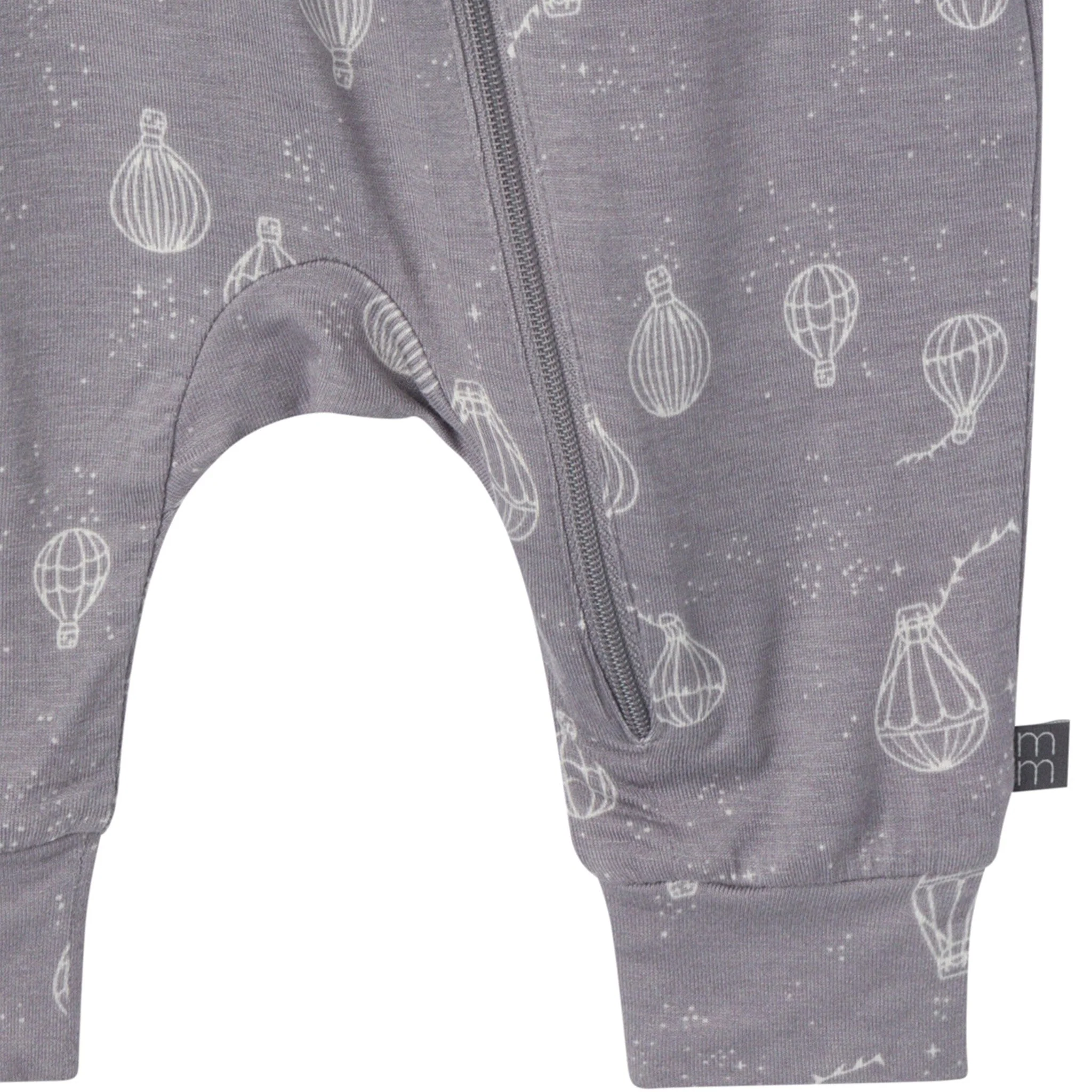 2-Pack Baby Neutral Hot Air Balloon Zip Front Viscose Rompers - Image 4