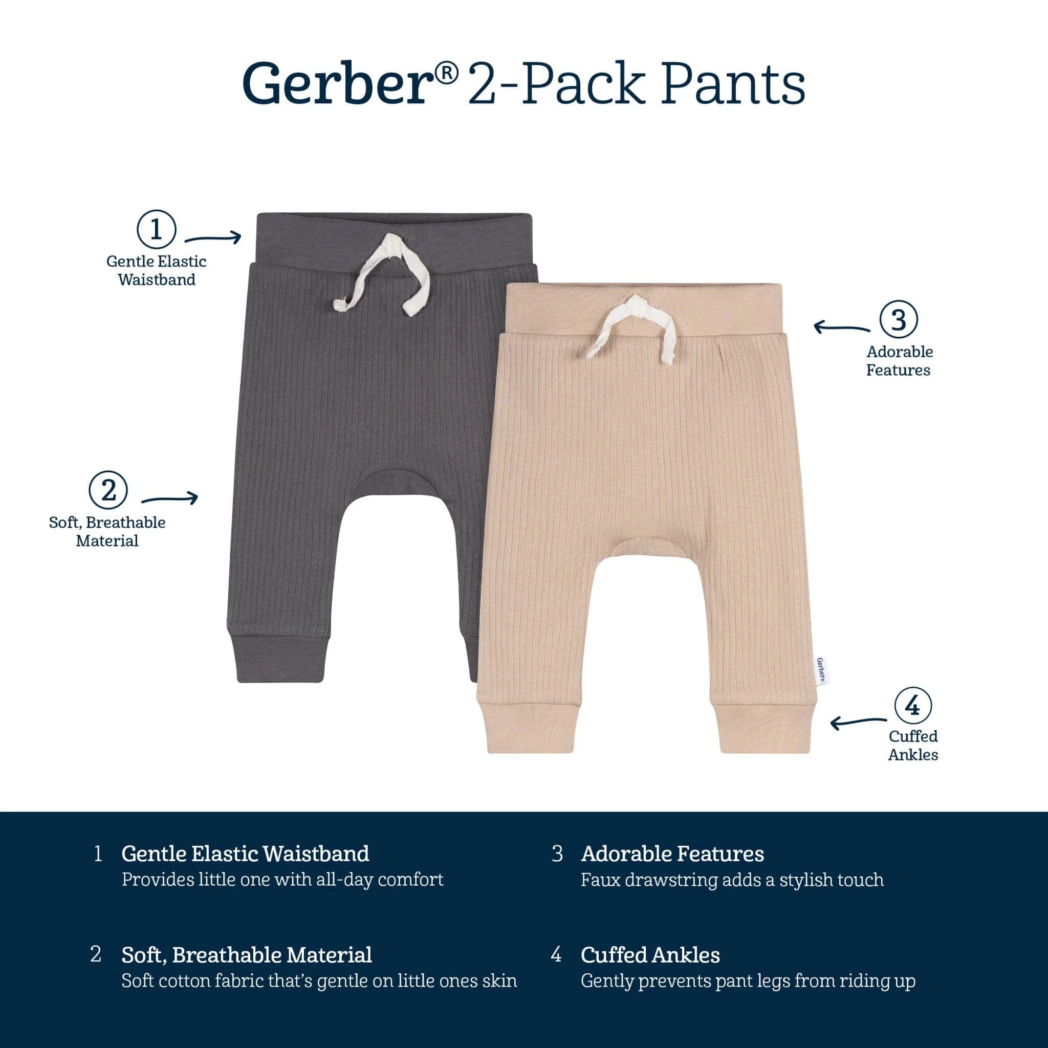 2-Pack Baby Neutral Tan Pants - Image 10
