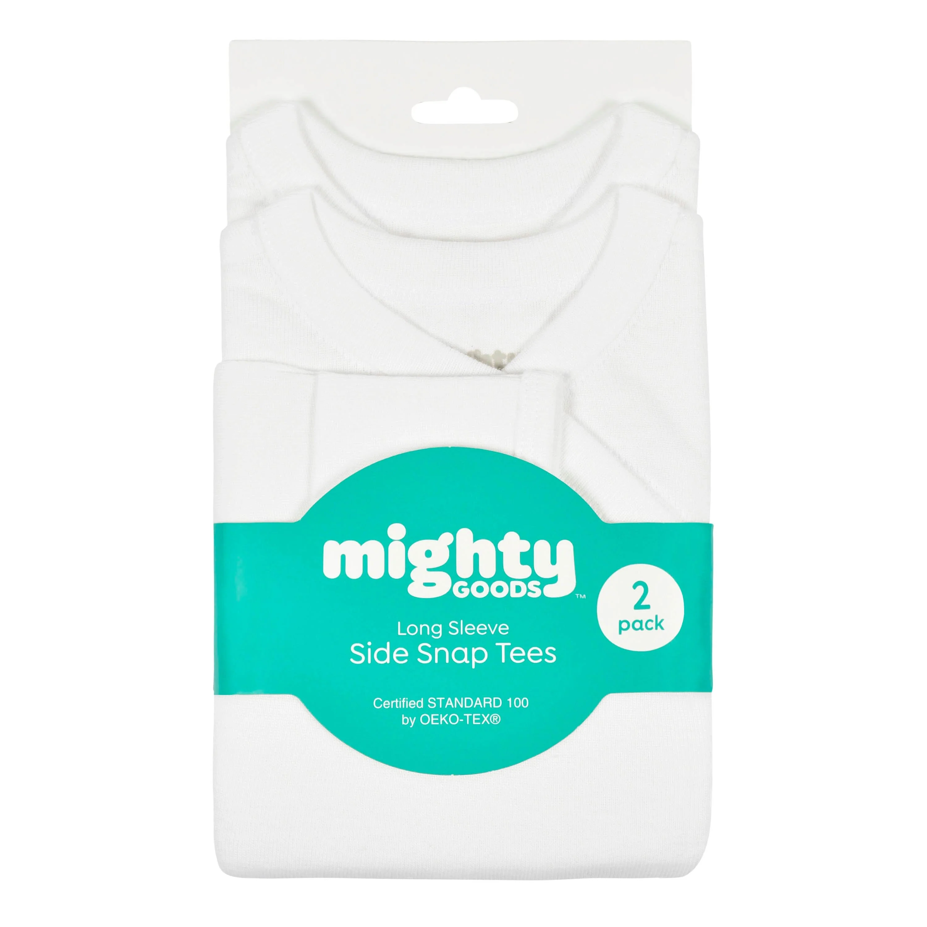 2-Pack Baby Neutral White Long Sleeve Side Snap Tee - Image 3
