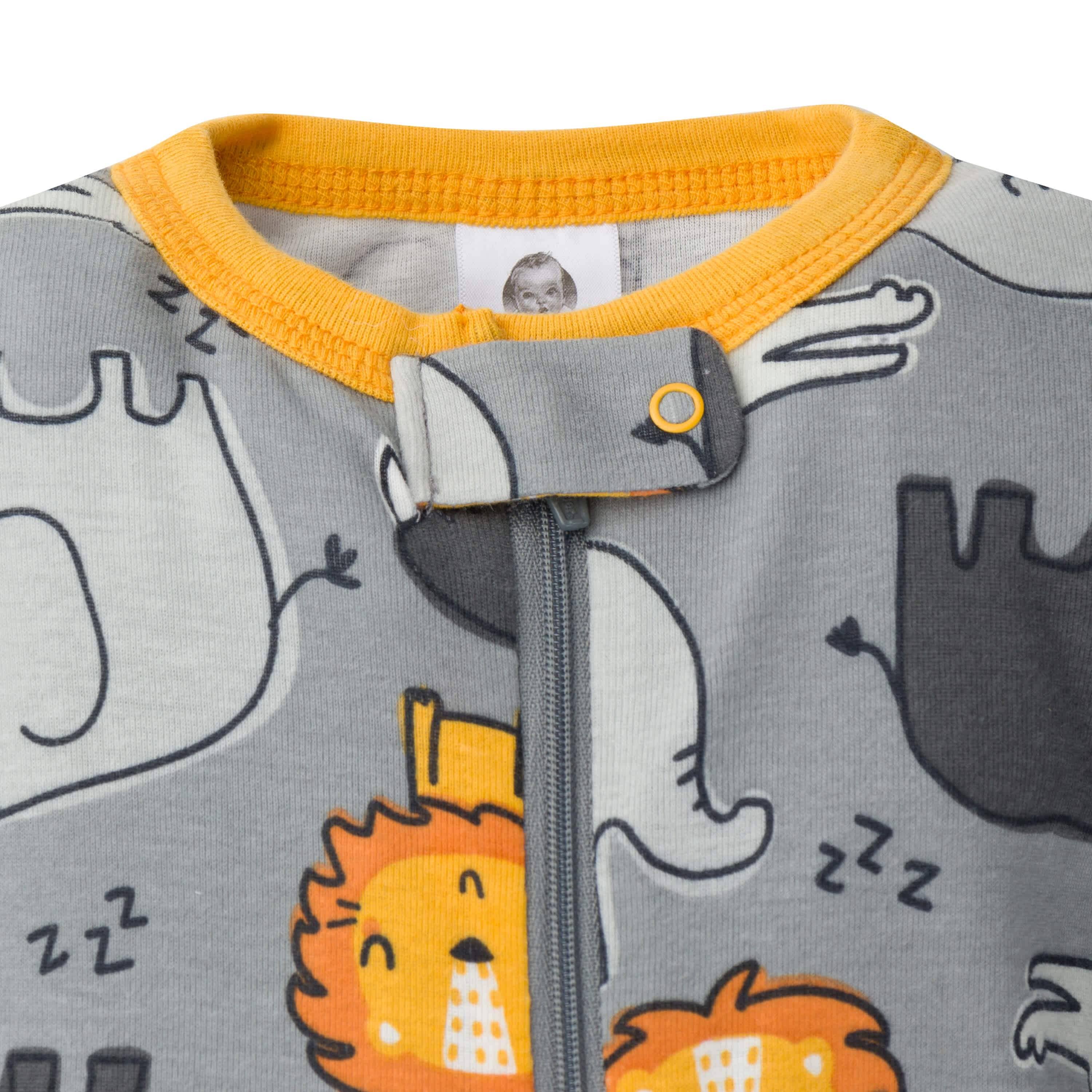 2-Pack Baby & Toddler Boys Lion Snug Fit Footed Cotton Pajamas - Image 2