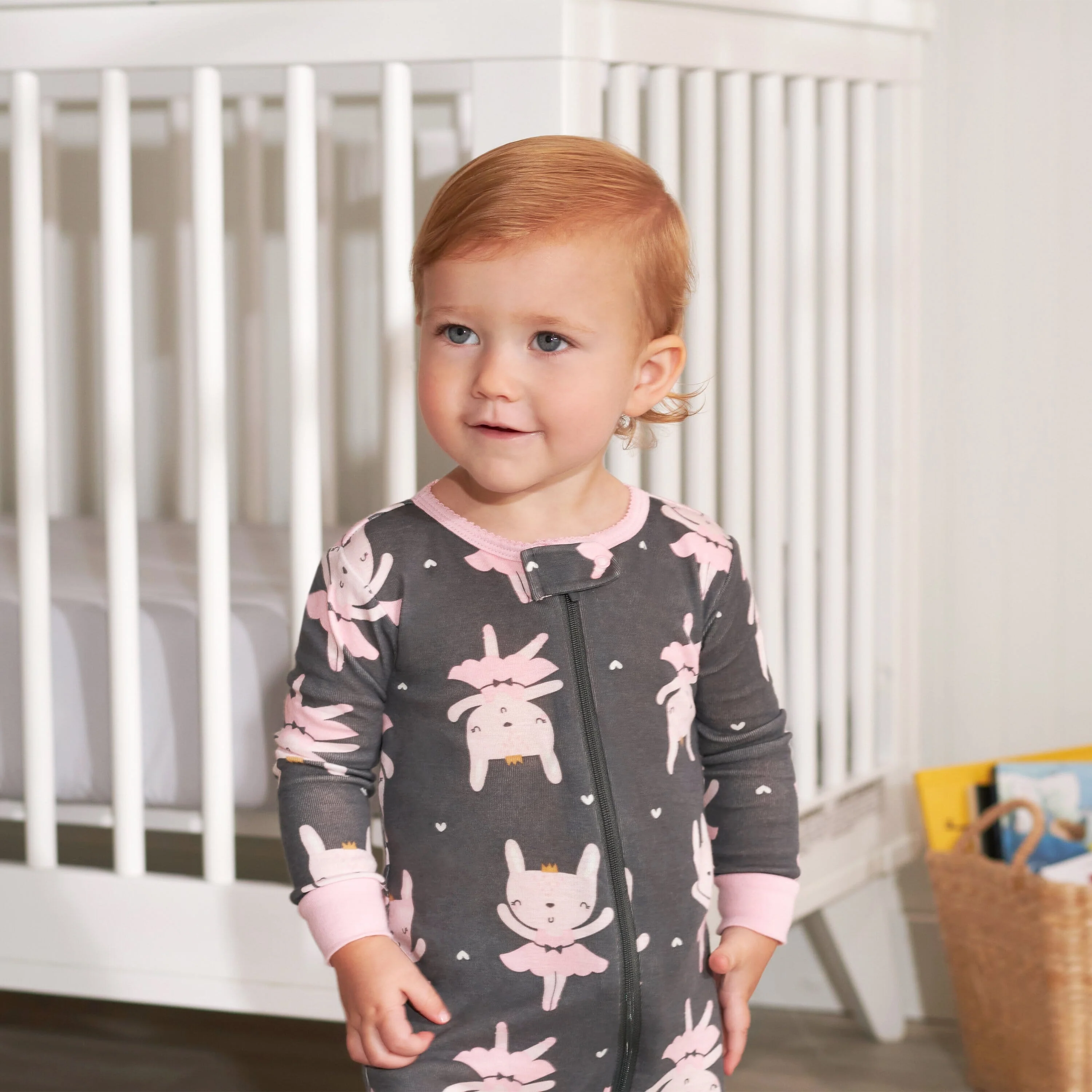 2-Pack Baby & Toddler Girls Bunny Snug Fit Footed Cotton Pajamas - Image 3