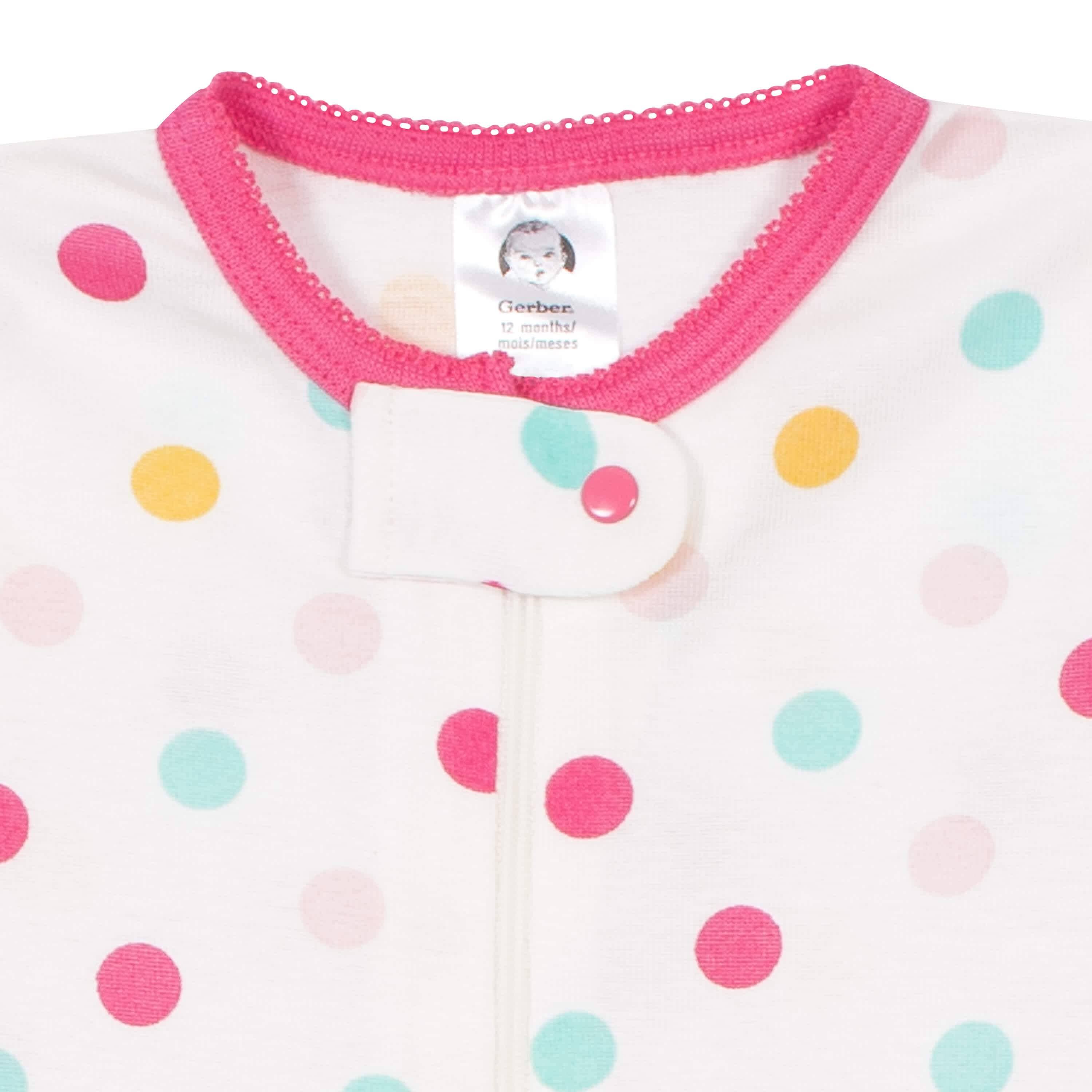2-Pack Baby Girls Cats Snug Fit Footed Cotton Pajamas, 0-3M - Image 7