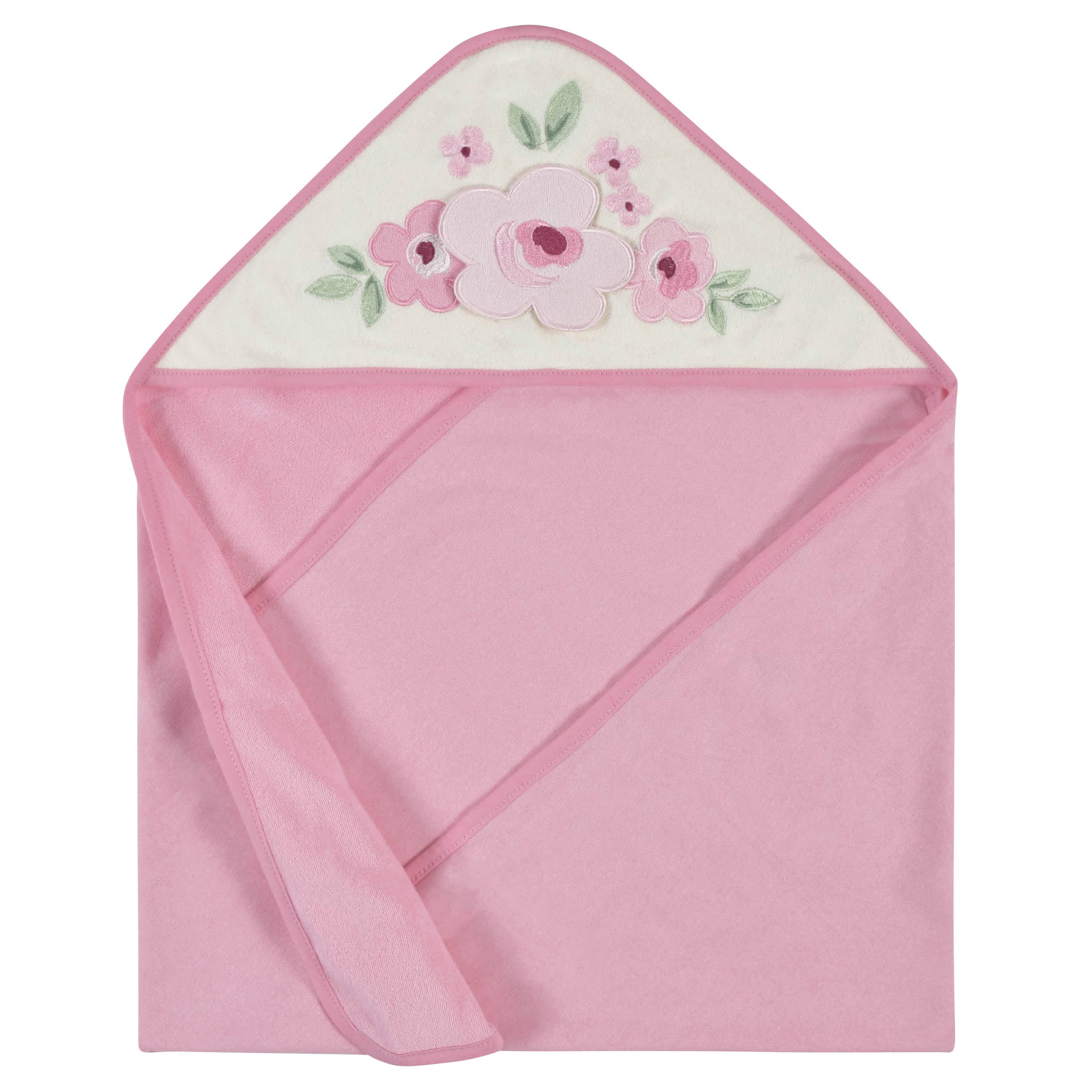 2-Pack Baby Girls Floral Hooded Towels - Image 2