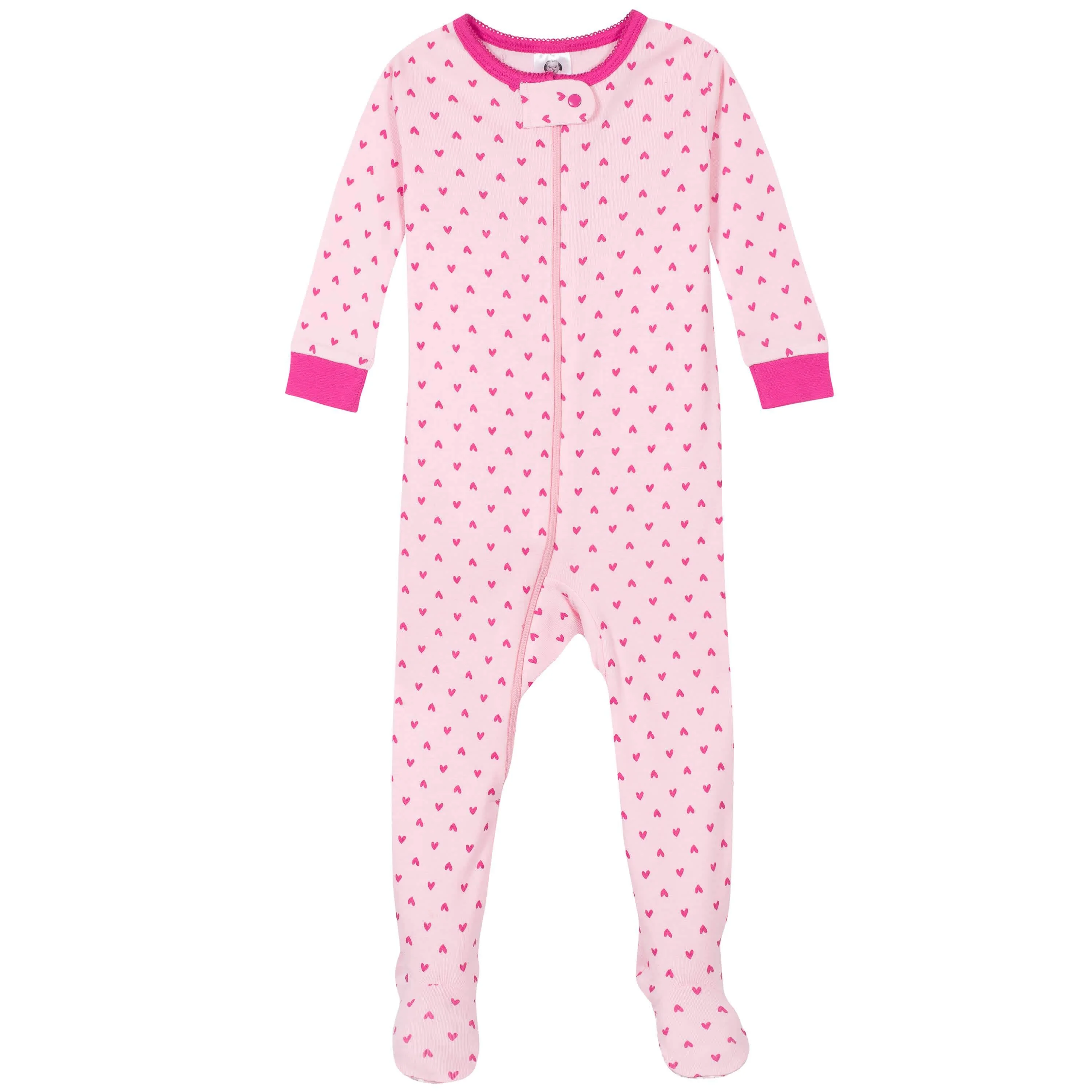 2-Pack Baby & Toddler Girls Rainbows Snug Fit Footed Cotton Pajamas - Image 5