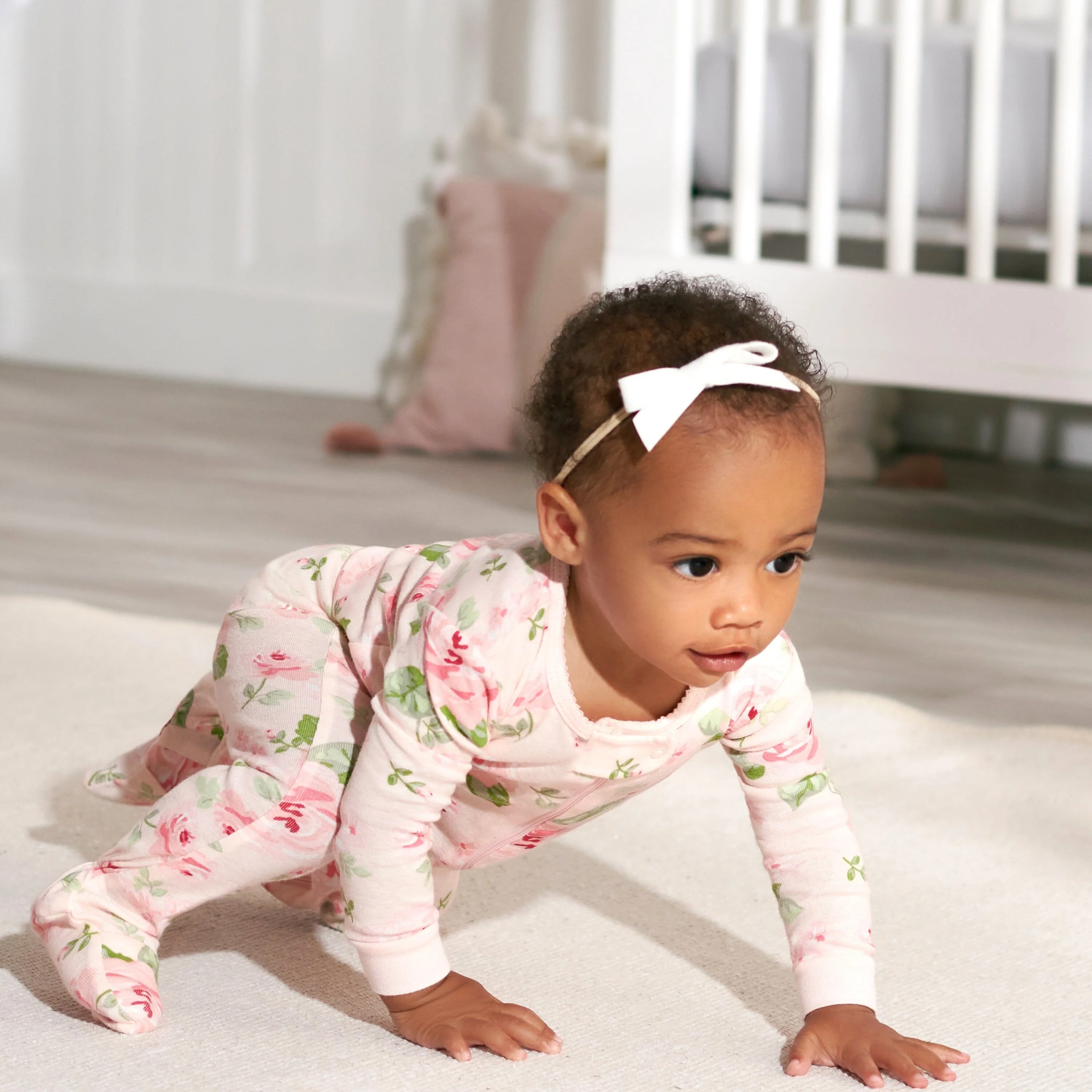 2-Pack Baby & Toddler Girls Rose Snug Fit Footed Cotton Pajamas - Image 3