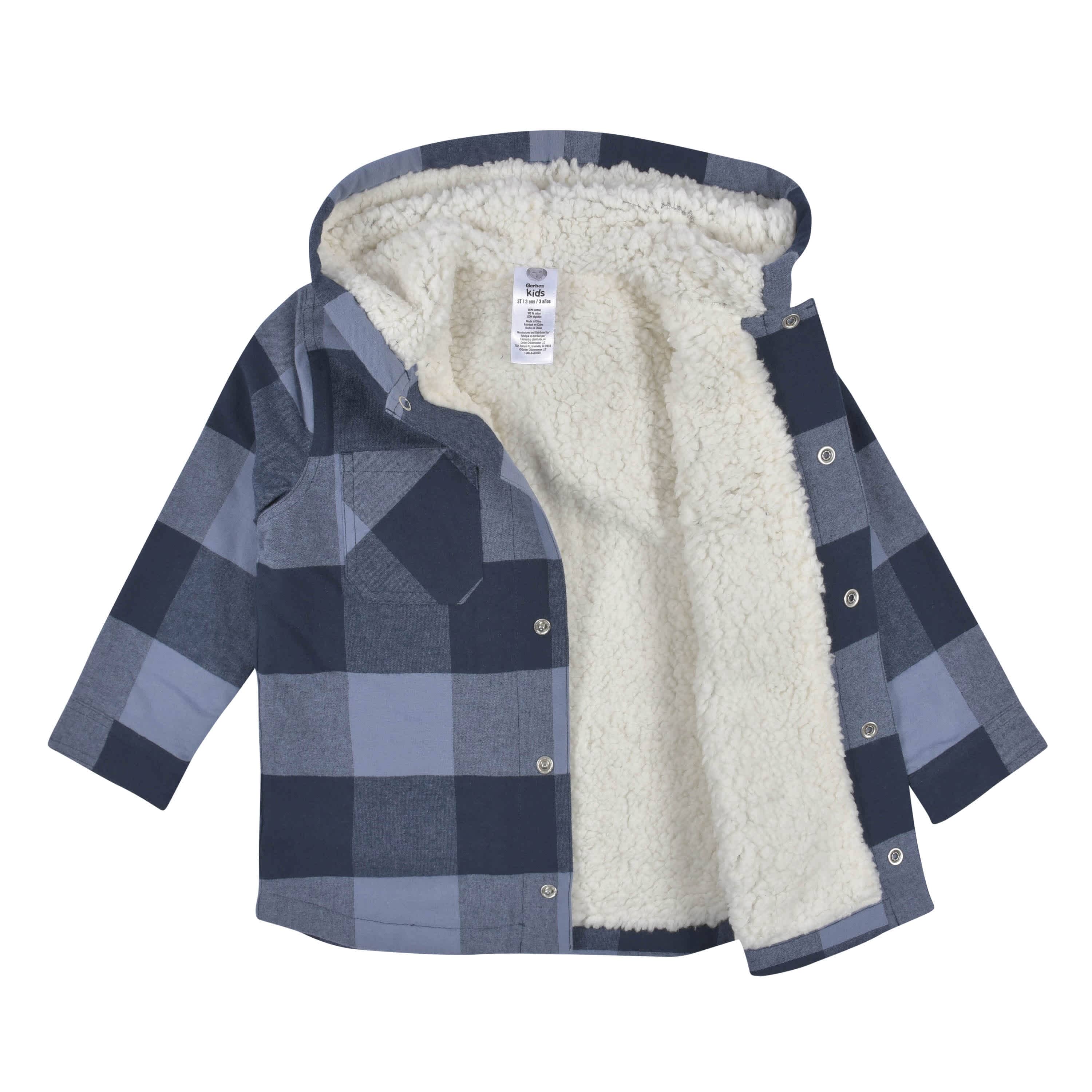 2-Piece Infant & Toddler Boys Navy Plaid Flannel Jacket & Jogger Set - Image 2