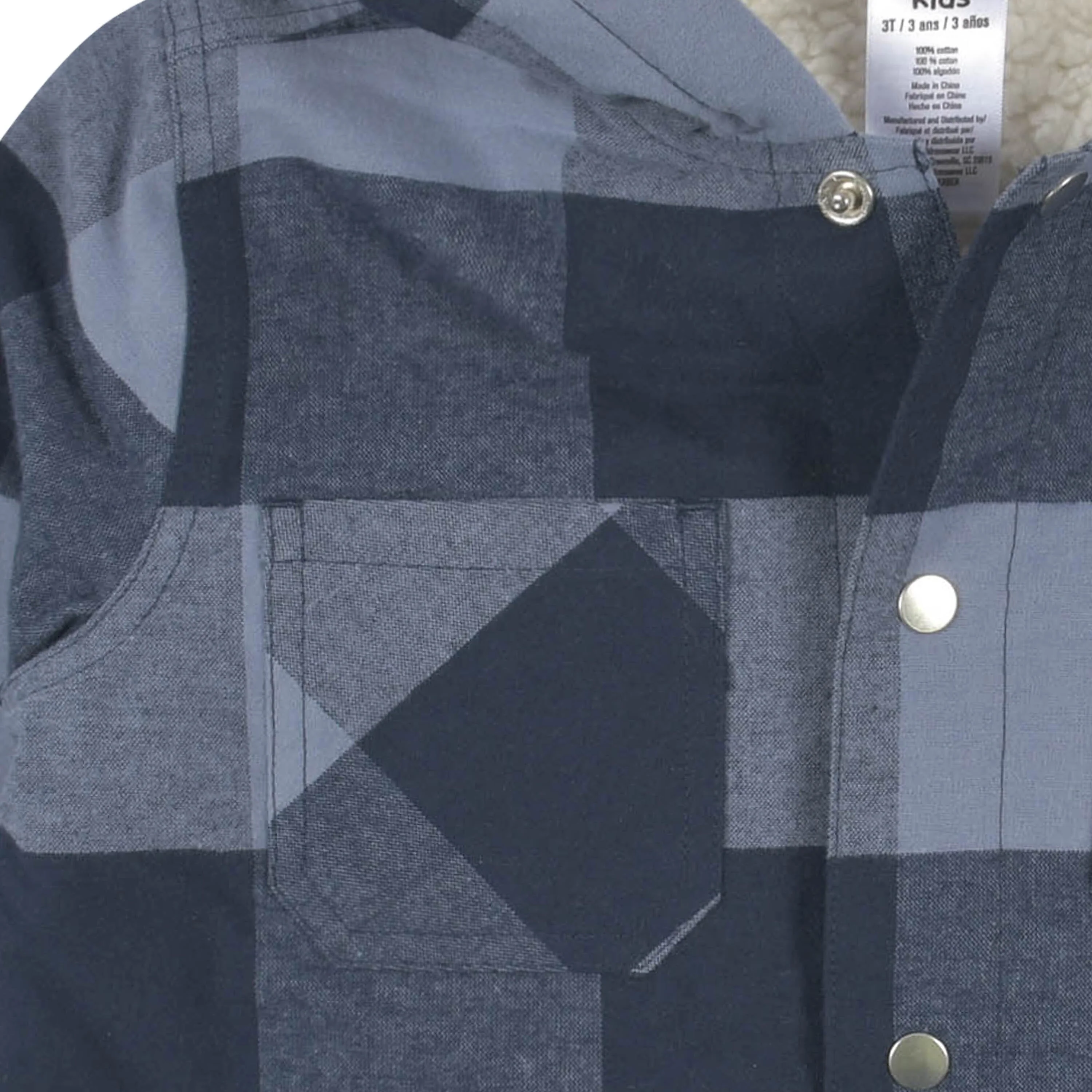 2-Piece Infant & Toddler Boys Navy Plaid Flannel Jacket & Jogger Set - Image 3