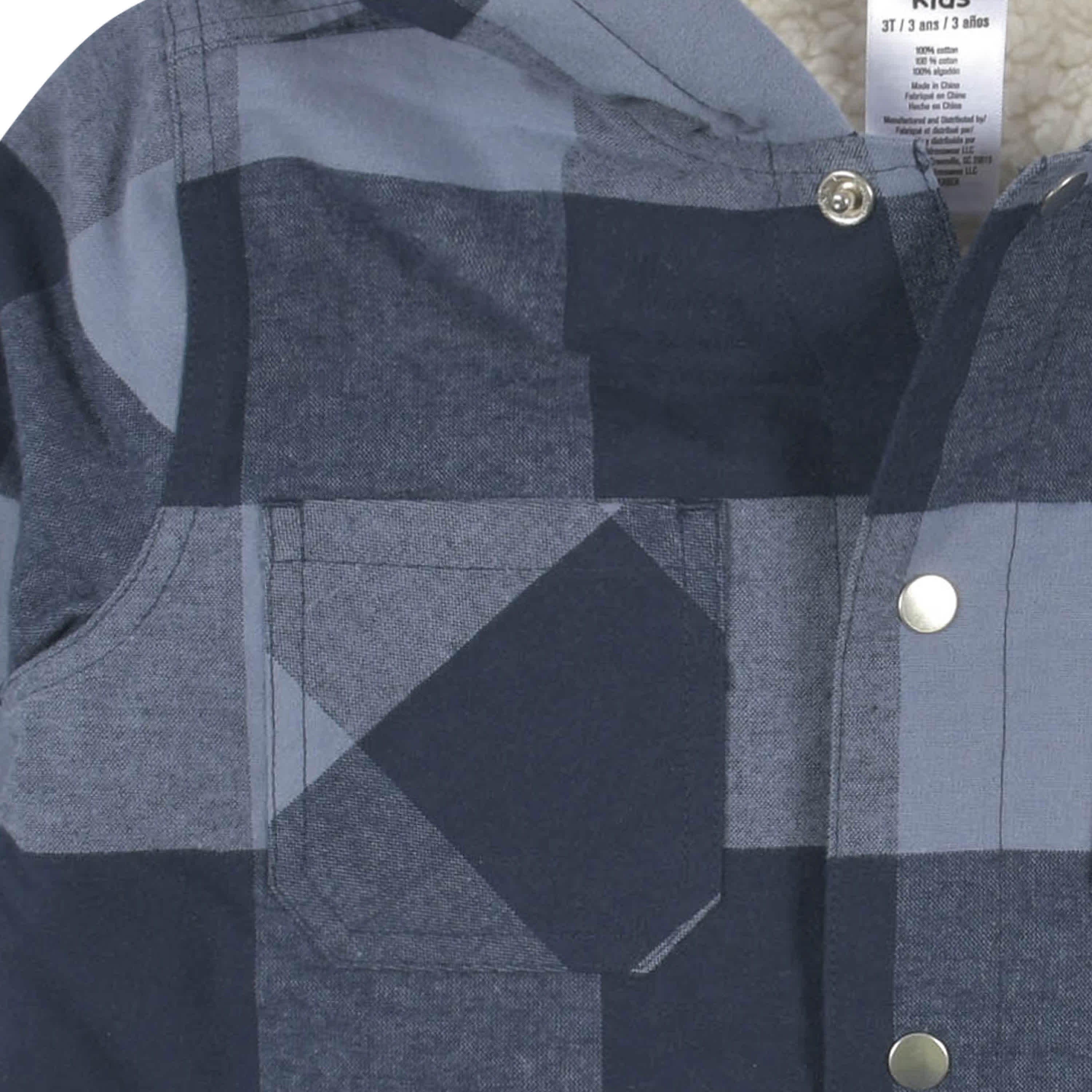 2-Piece Infant & Toddler Boys Navy Plaid Flannel Jacket & Jogger Set - Image 7
